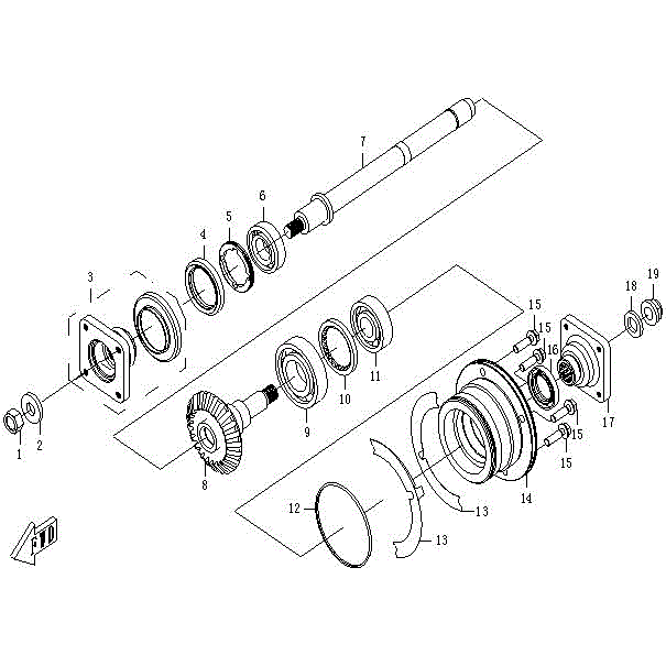 An Image of a genuine CFMOTO Parts Schematic Diagram showing the group - TRANSMISSION (2) - 2015 CFMOTO CFORCE 500 SWB