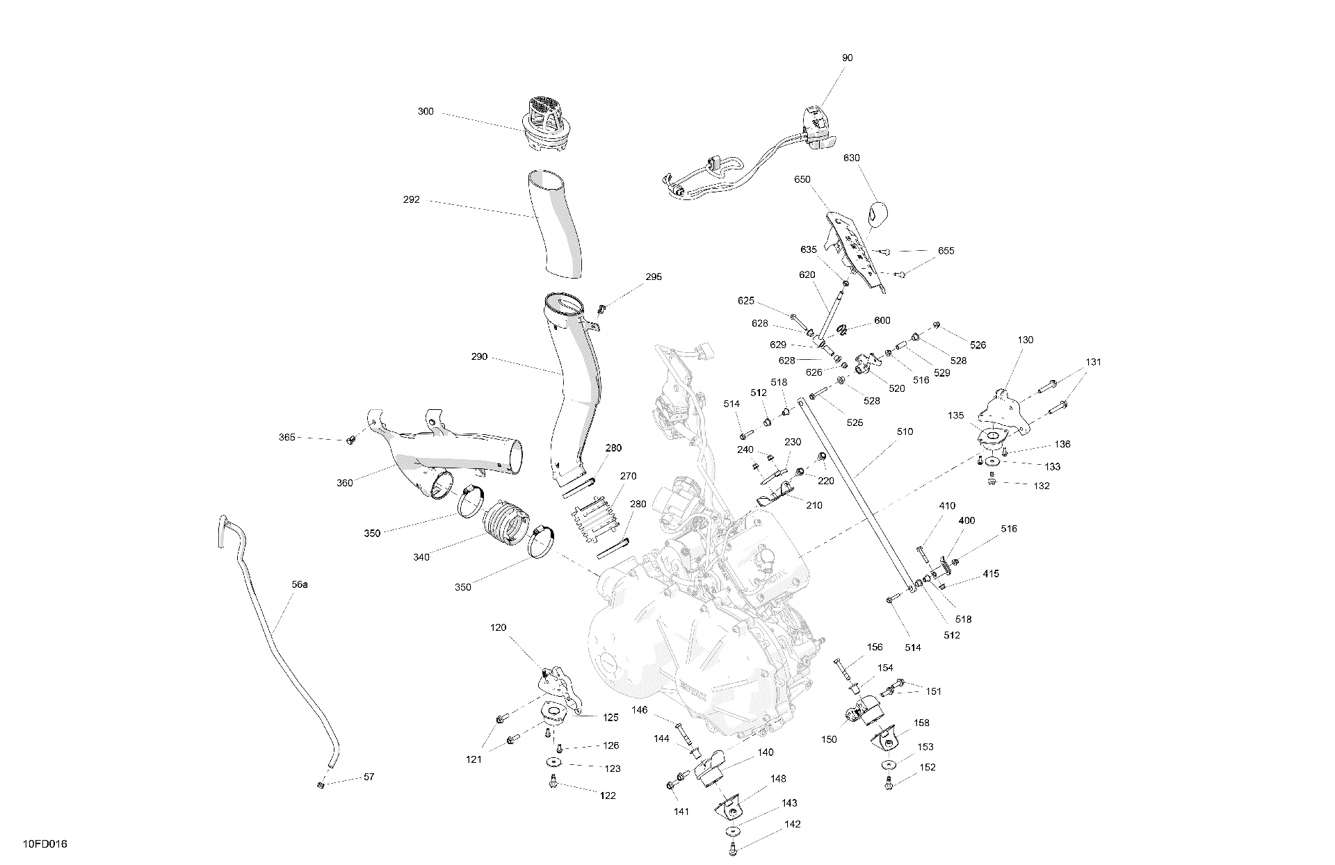 An Image of a Genuine Can-Am Parts Schematic Diagram showing the schematic - ENGINE - SYSTEM