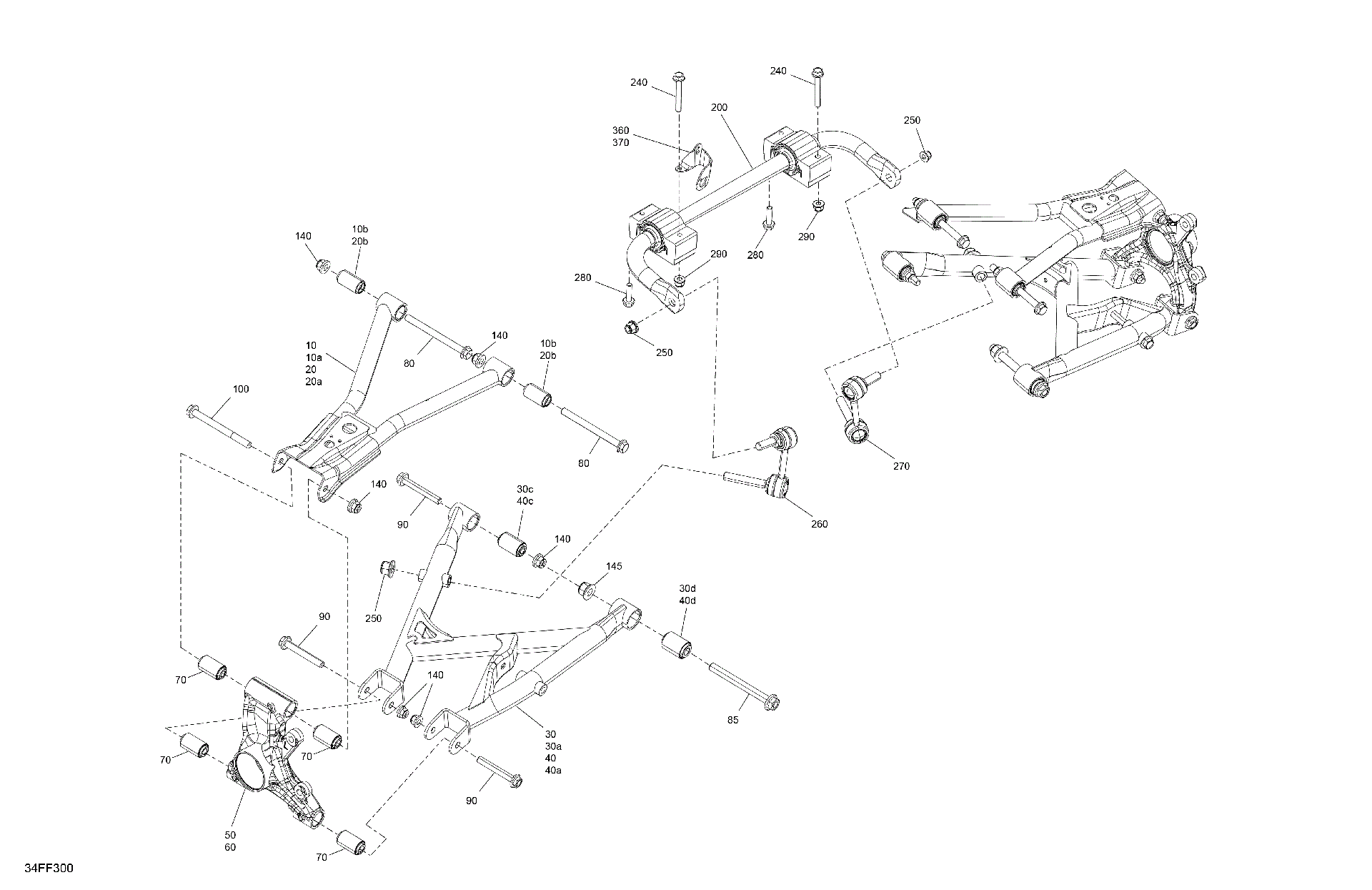 An Image of a Genuine Can-Am Parts Schematic Diagram showing the schematic - SUSPENSION - REAR COMPONENTS