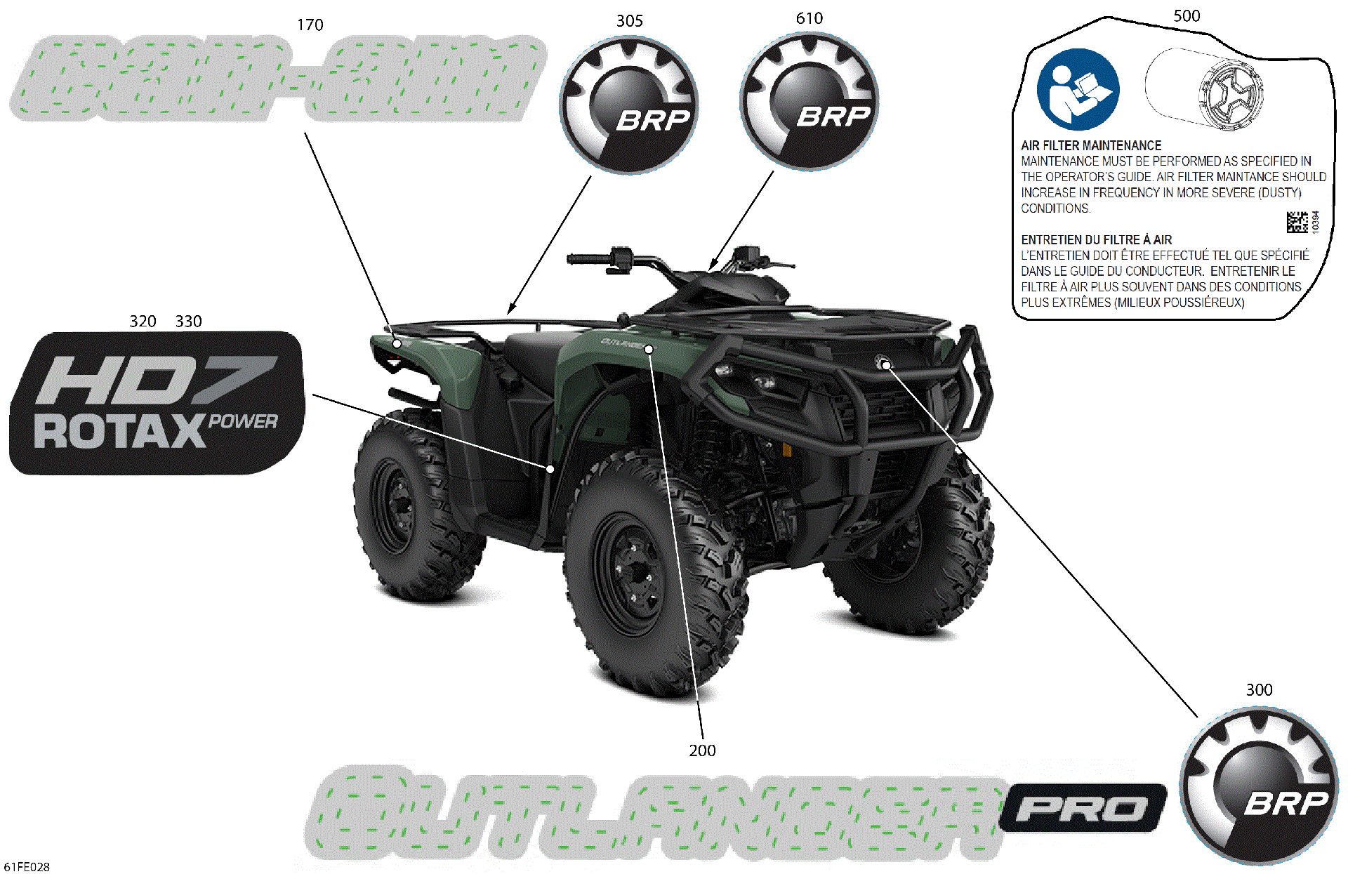 An Image of a Genuine Can-Am Parts Schematic Diagram showing the schematic - BODY - FEATURE DECALS
