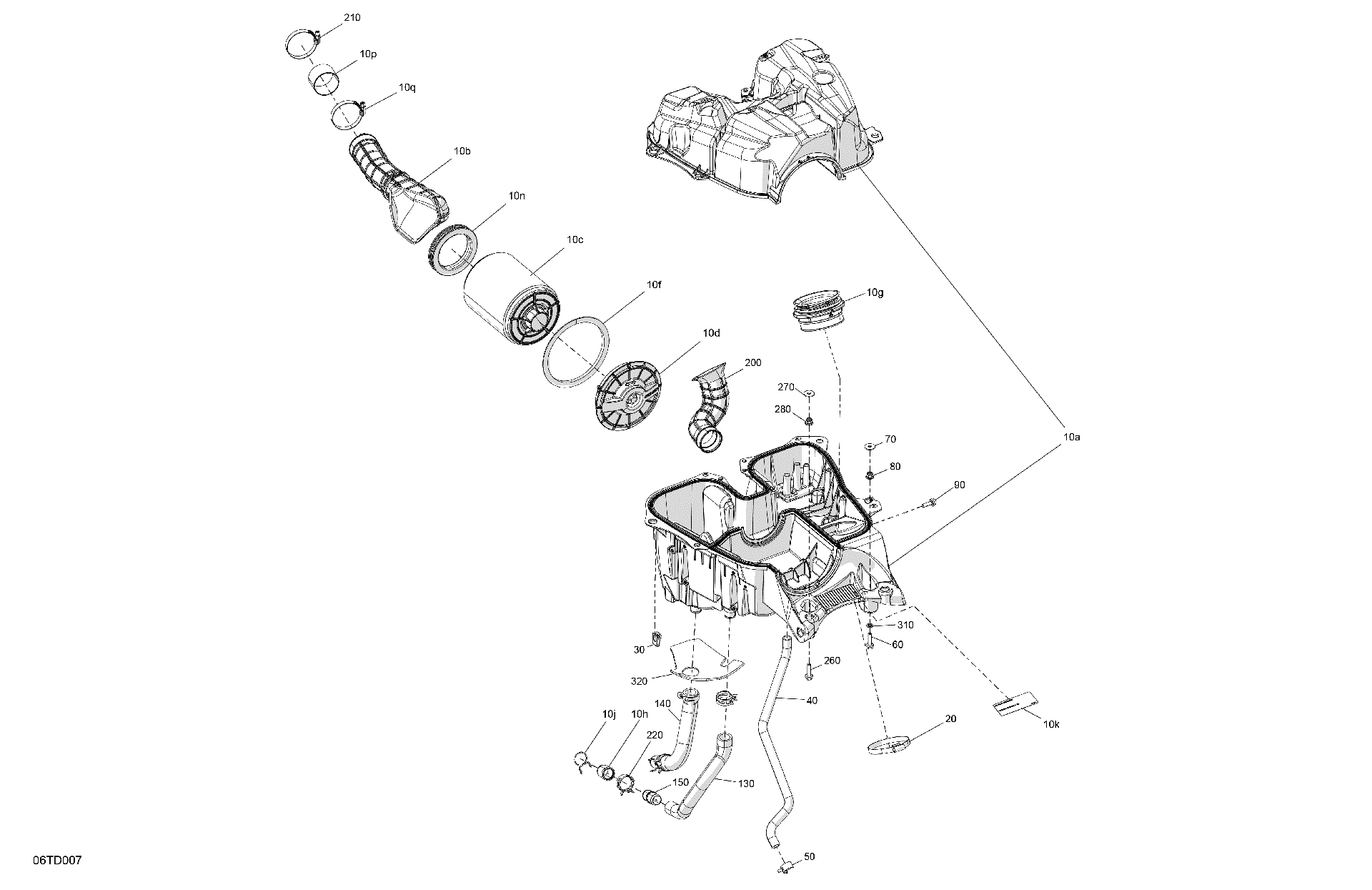 An Image of a Genuine Can-Am Parts Schematic Diagram showing the schematic - ENGINE - AIR INTAKE