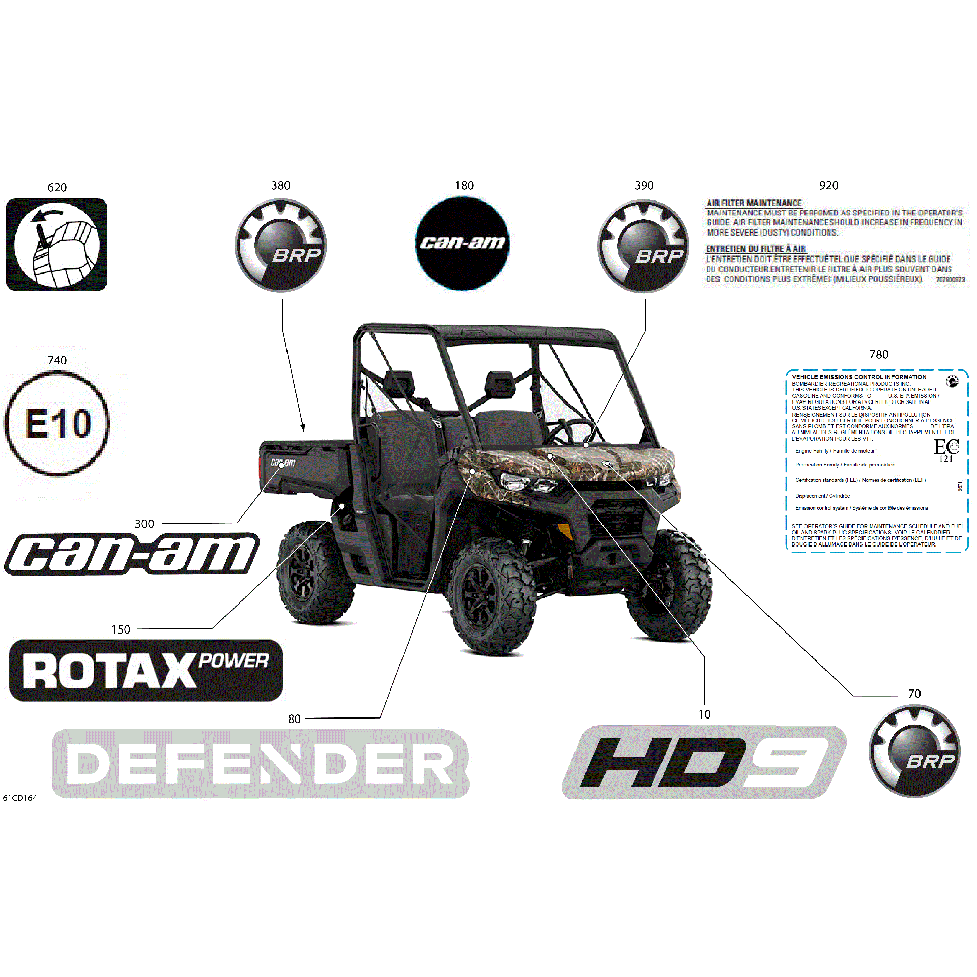An Image of a Genuine Can-Am Parts Schematic Diagram showing the schematic - BODY - DECALS