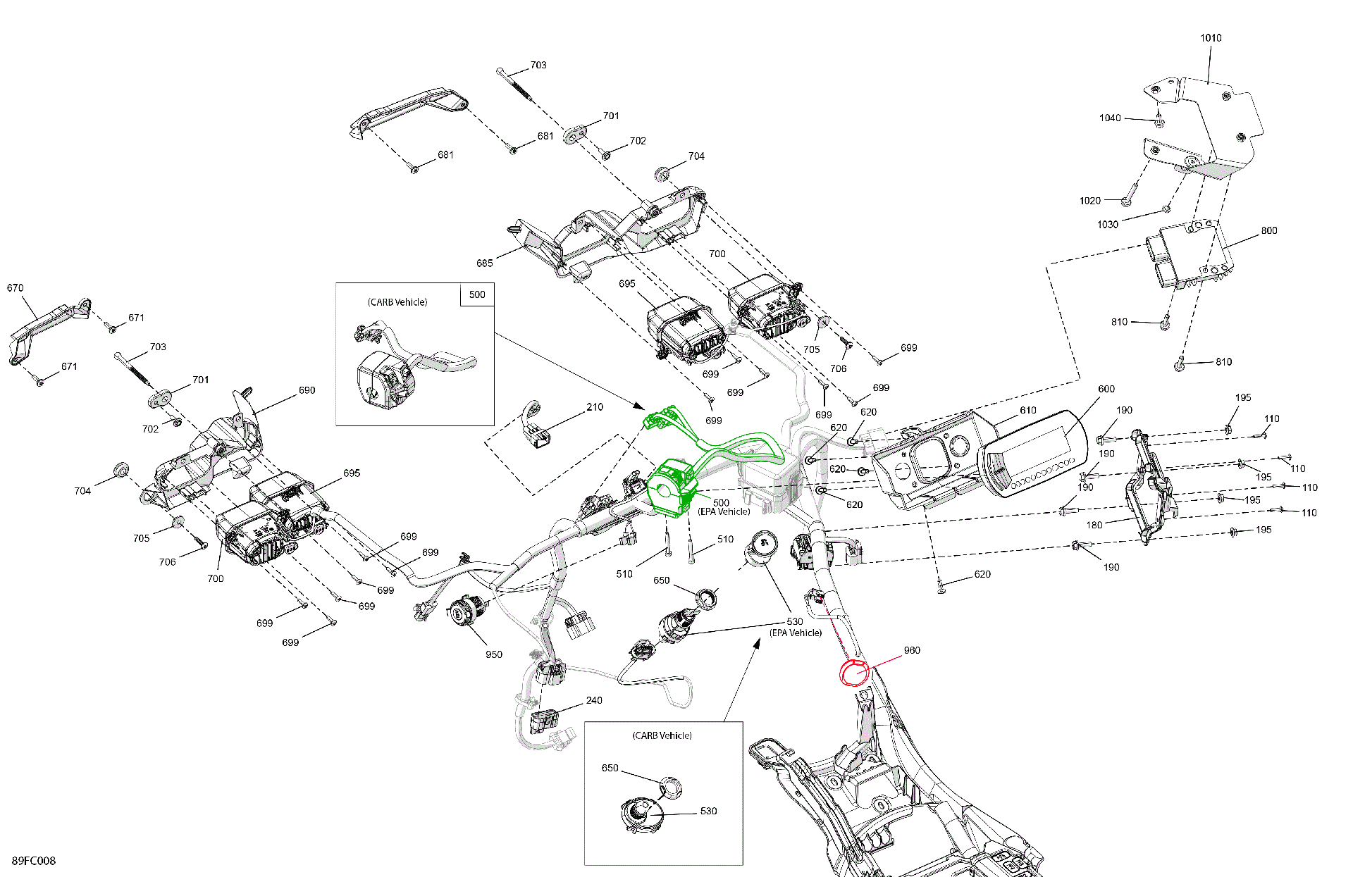 An Image of a Genuine Can-Am Parts Schematic Diagram showing the schematic - ELECTRIC - FRONT SECTION