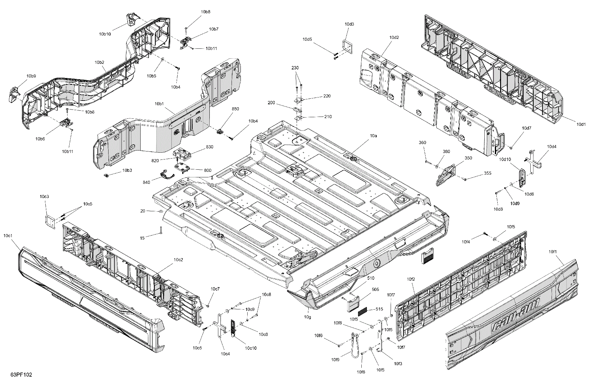 An Image of a Genuine Can-Am Parts Schematic Diagram showing the schematic - BODY - CARGO