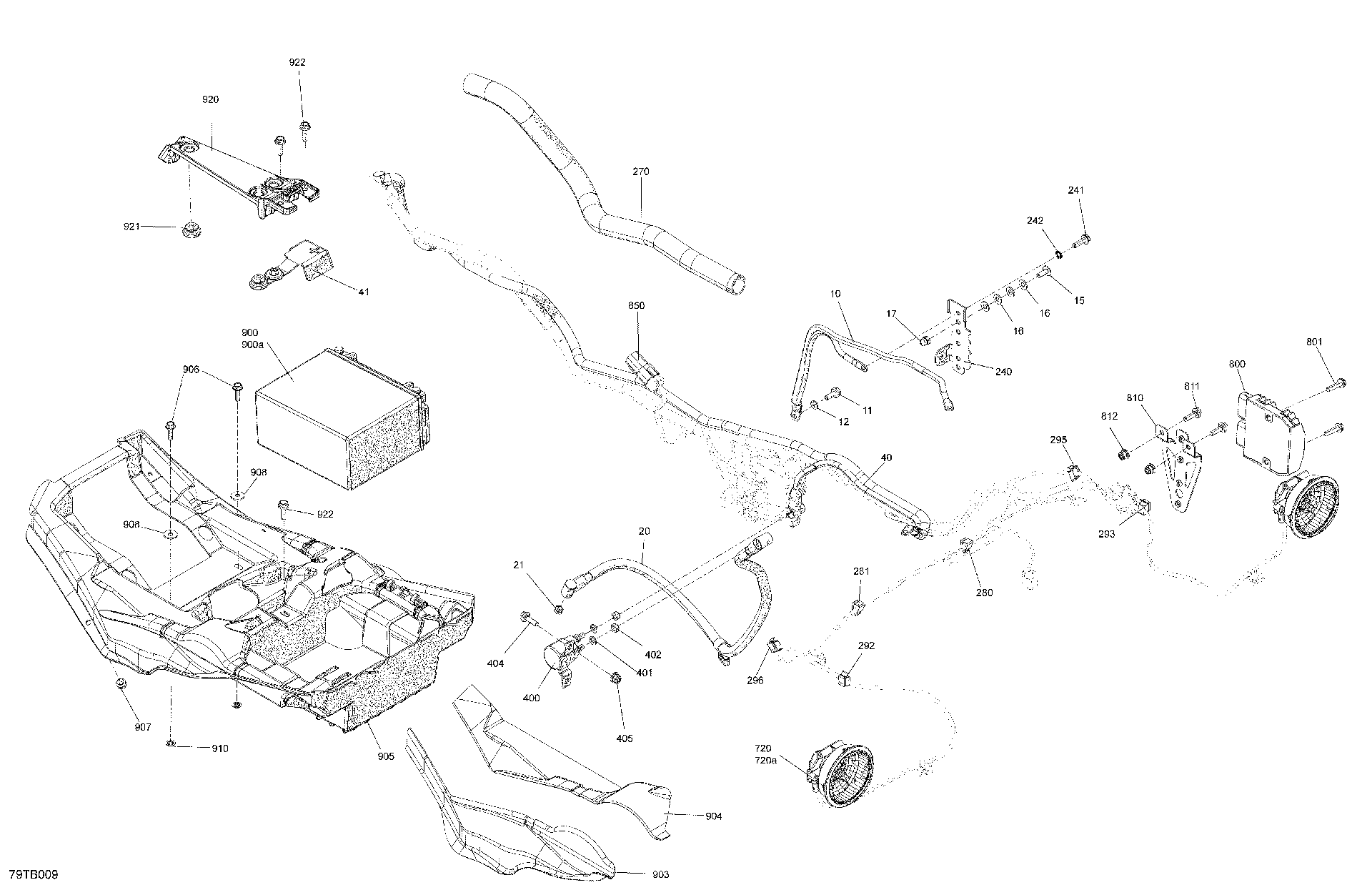 An Image of a Genuine Can-Am Parts Schematic Diagram showing the schematic - ELECTRIC - REAR SECTION