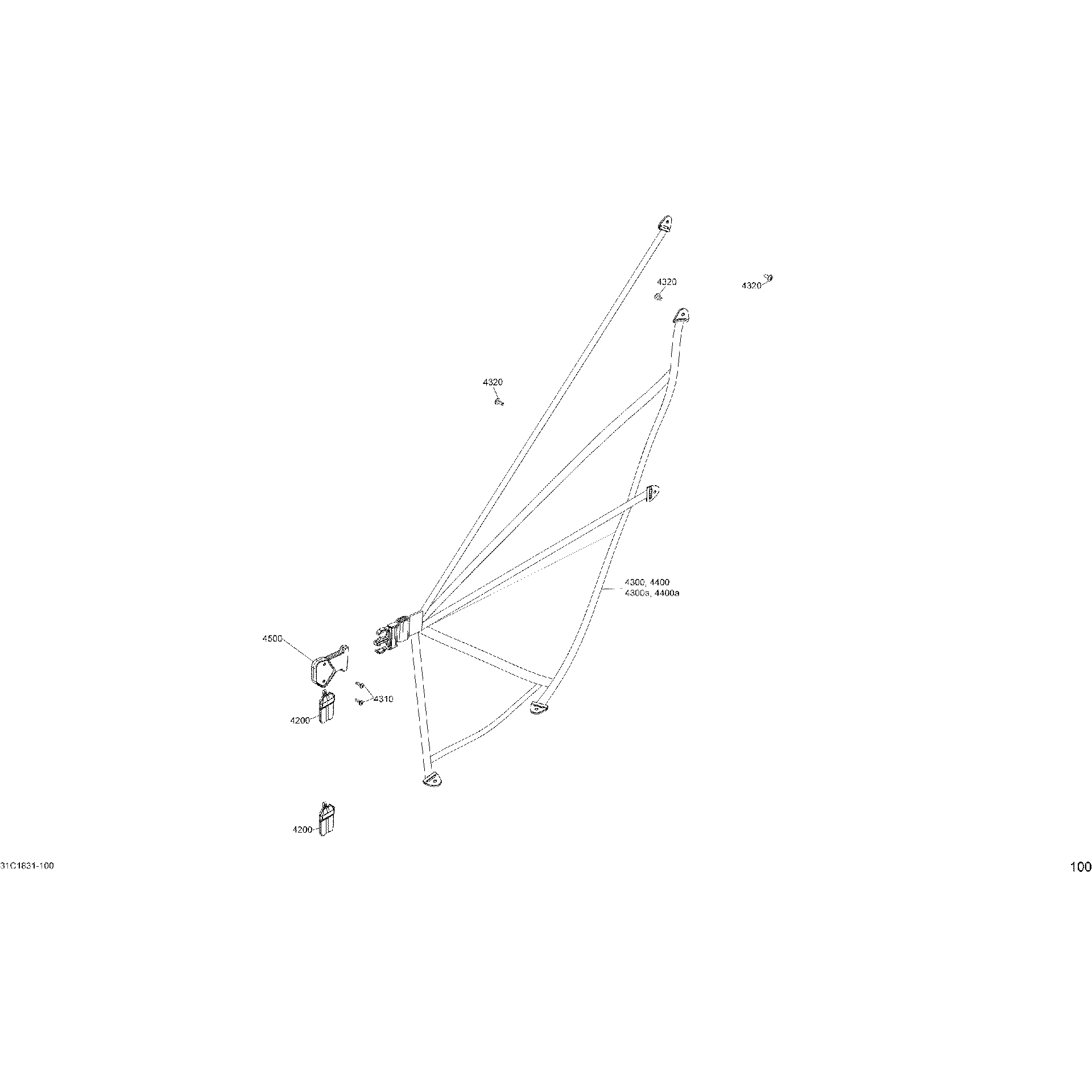 An Image of a Genuine Can-Am Parts Schematic Diagram showing the schematic - 09 - BODY SAFETY NET MAVERICK TRAIL - 800R EFI
