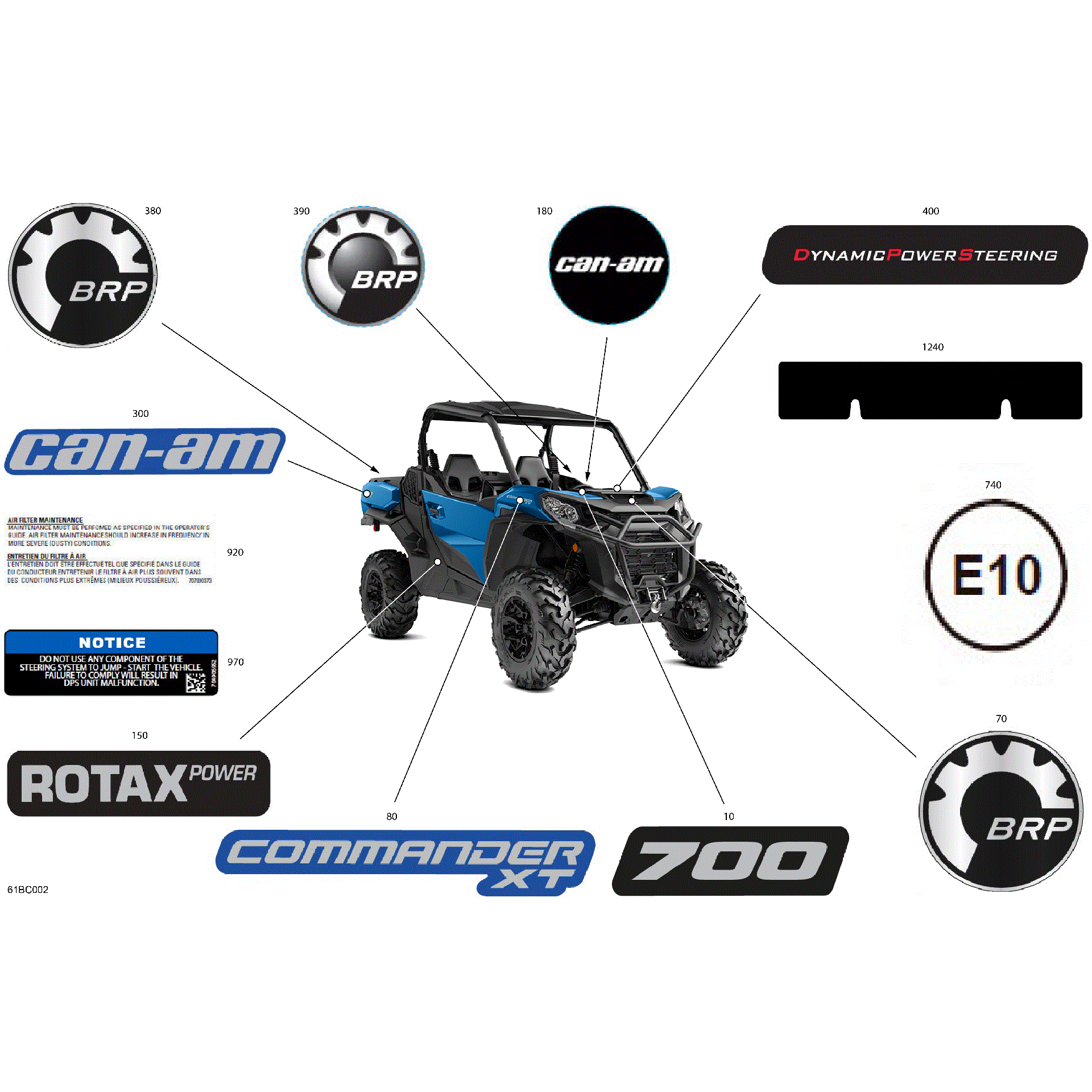 An Image of a Genuine Can-Am Parts Schematic Diagram showing the schematic - BODY - DECALS