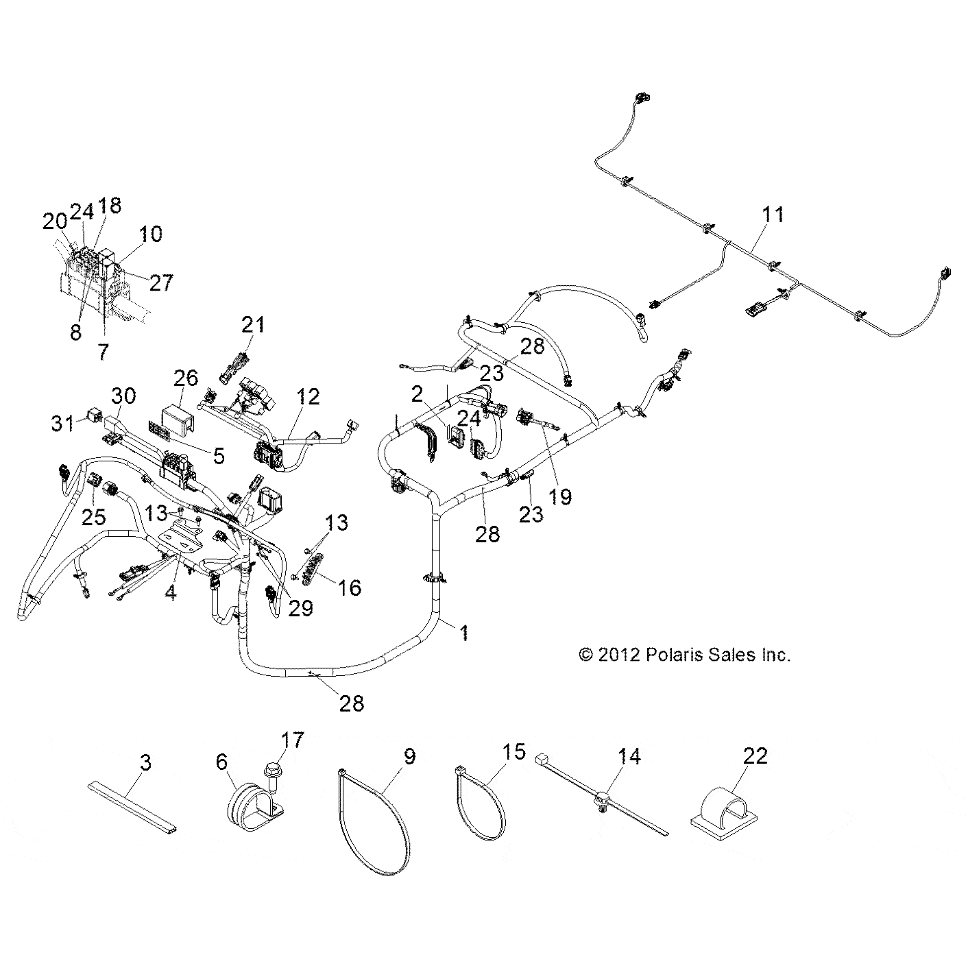Chassis Harness, Mud, Crew by Polaris 2411850 OEM Hardware P2411850 Off Road Express Drop Ship