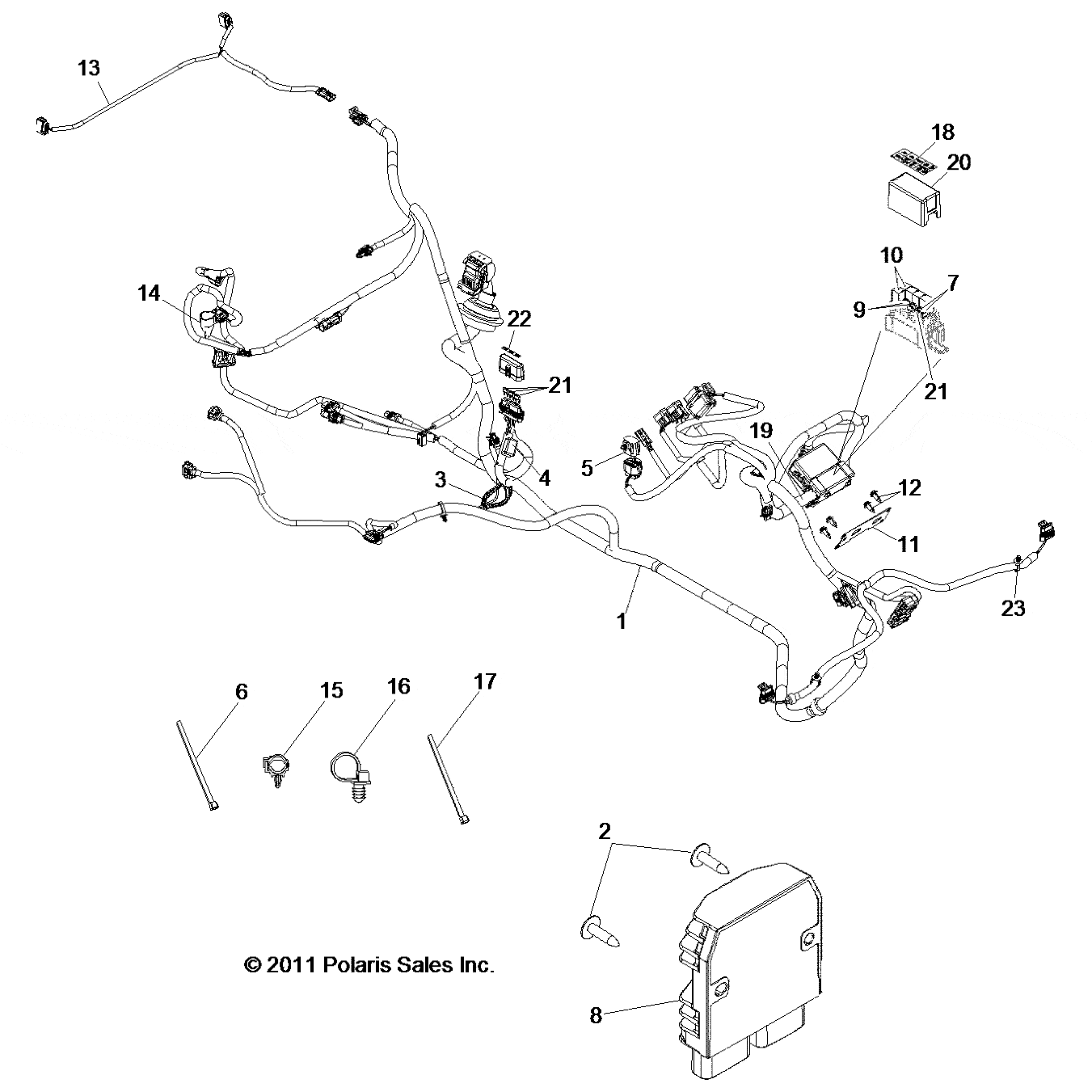 Chassis Harness, Rzr by Polaris 2411764 OEM Hardware P2411764 Off Road Express Drop Ship