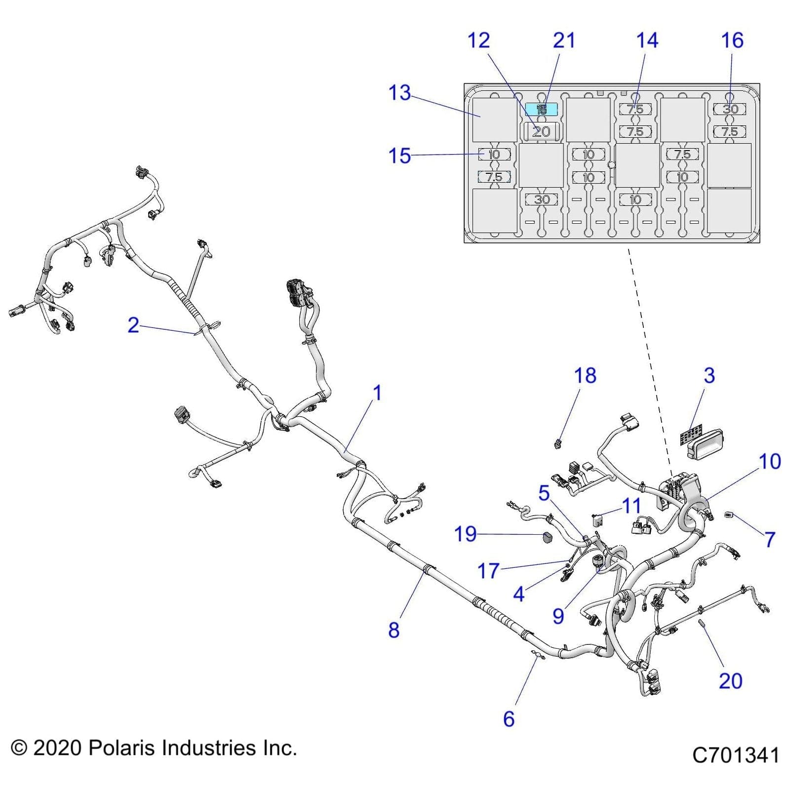 Chassis Harness, Rzr by Polaris 2414465 OEM Hardware P2414465 Off Road Express Drop Ship