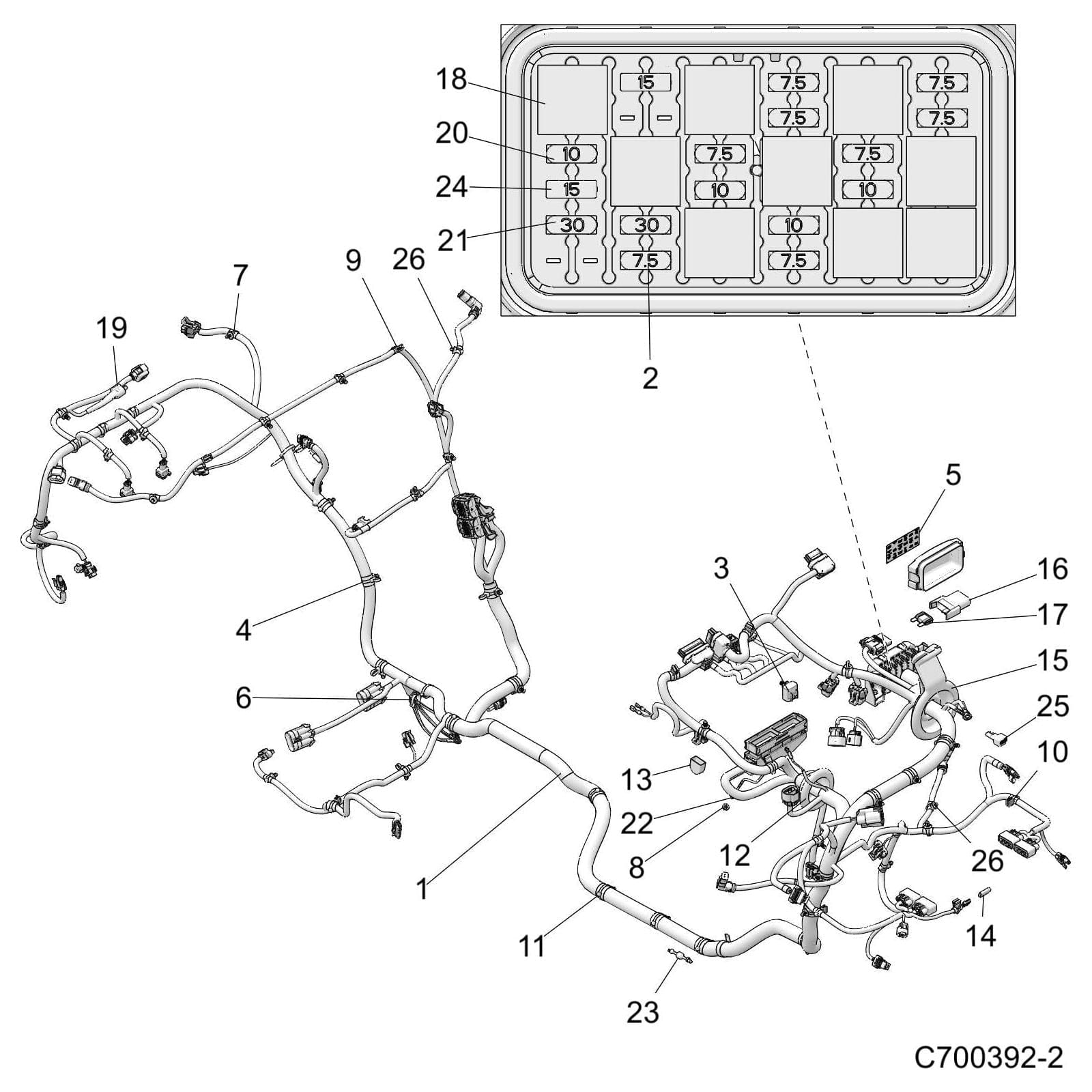 Chassis Harness, Rzr by Polaris 2414553 OEM Hardware P2414553 Off Road Express Drop Ship