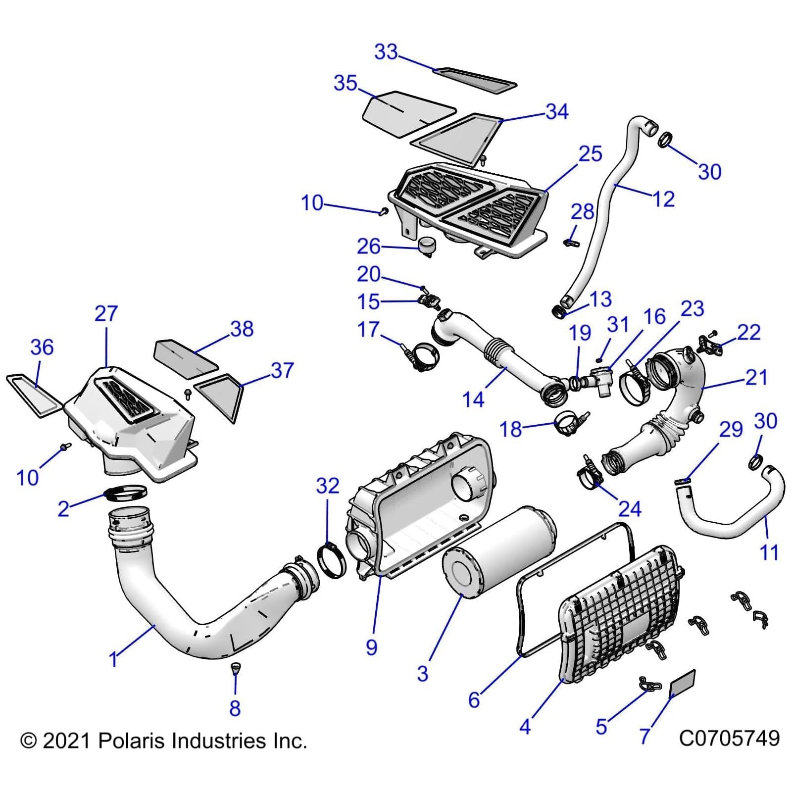 Clamp-Oetiker, 16704965-36.1 by Polaris 7082107 OEM Hardware P7082107 Off Road Express