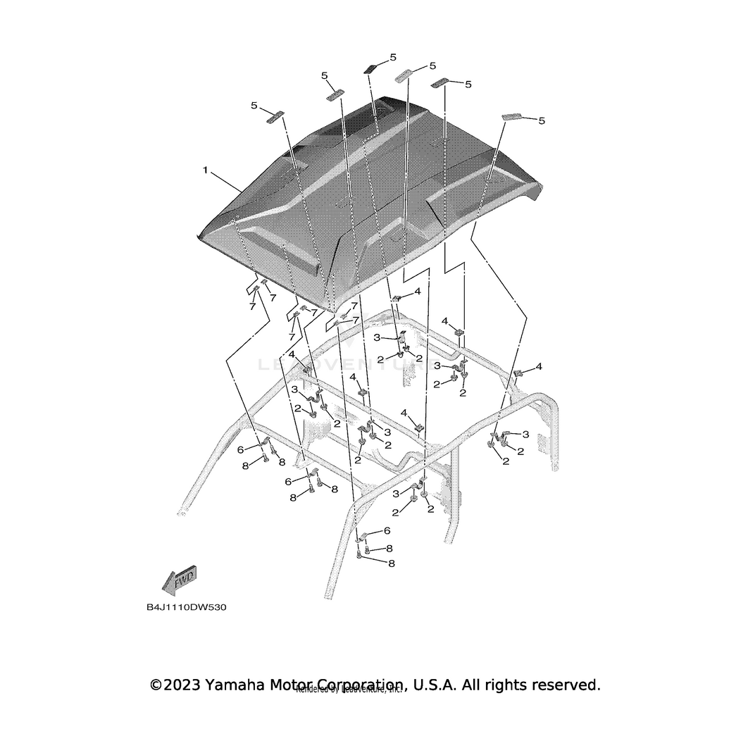 Clamp, Support by Yamaha B4J-K8366-00-00 OEM Hardware B4J-K8366-00-00 Off Road Express