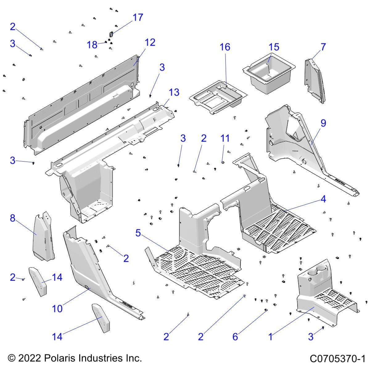 Closeoff Panel, Lower, Gloss Bl by Polaris 5453742-070 OEM Hardware P5453742-070 Off Road Express
