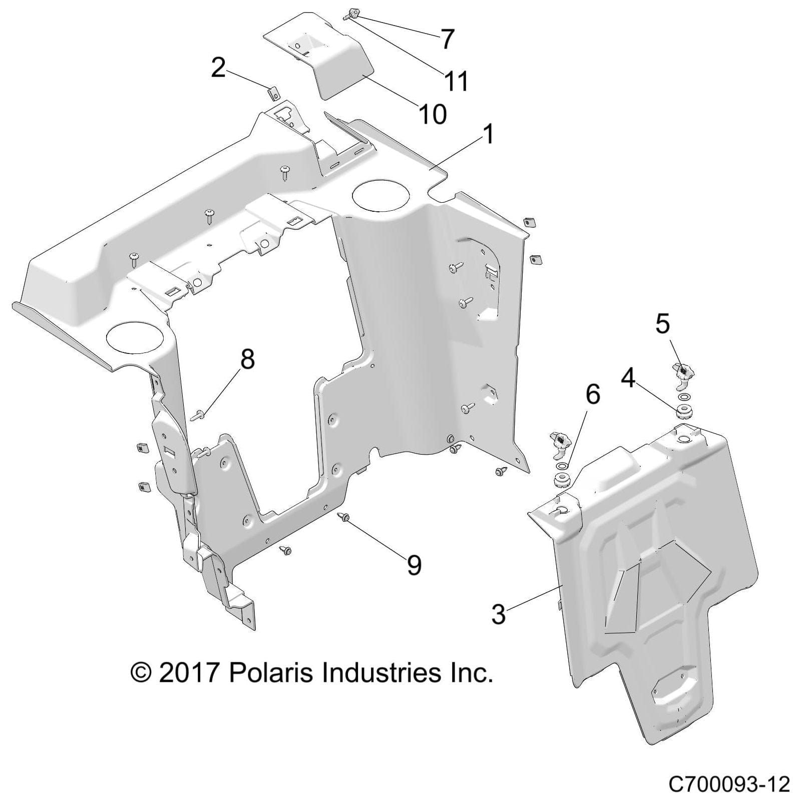 Closeoff Panel, Rear, Gloss Bla by Polaris 5453964-070 OEM Hardware P5453964-070 Off Road Express