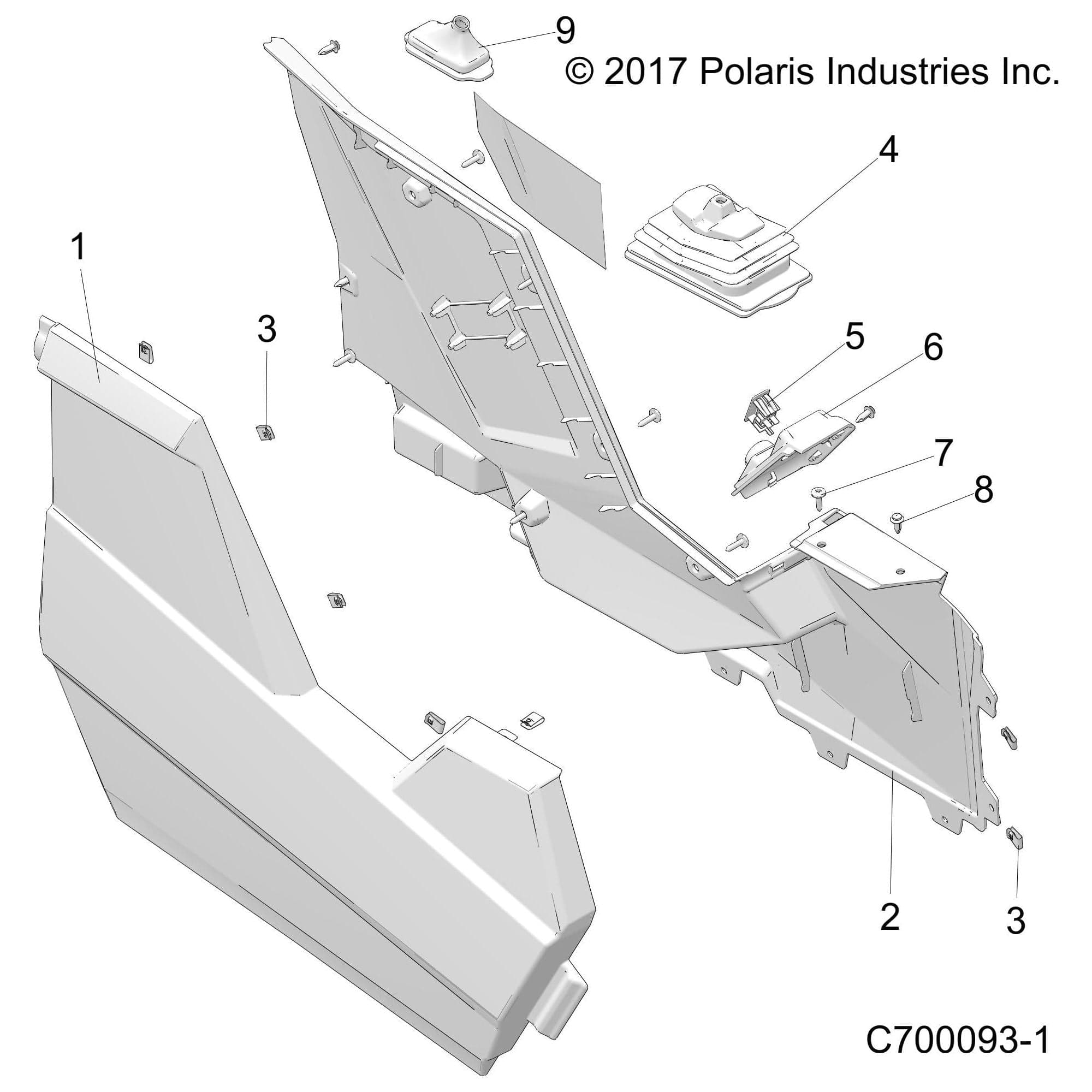 Closeoff Panel, Right, Gloss Bl by Polaris 5453969-070 OEM Hardware P5453969-070 Off Road Express