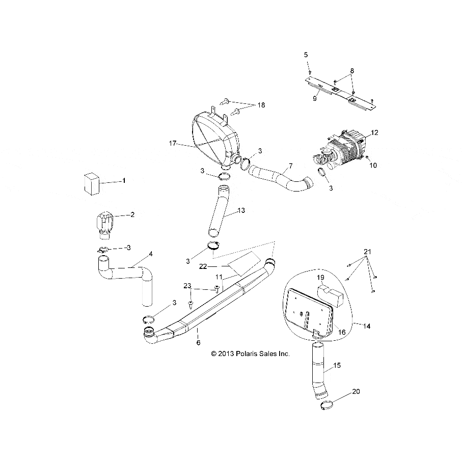 Clutch Intake Filter by Polaris 5813607 OEM Hardware P5813607 Off Road Express
