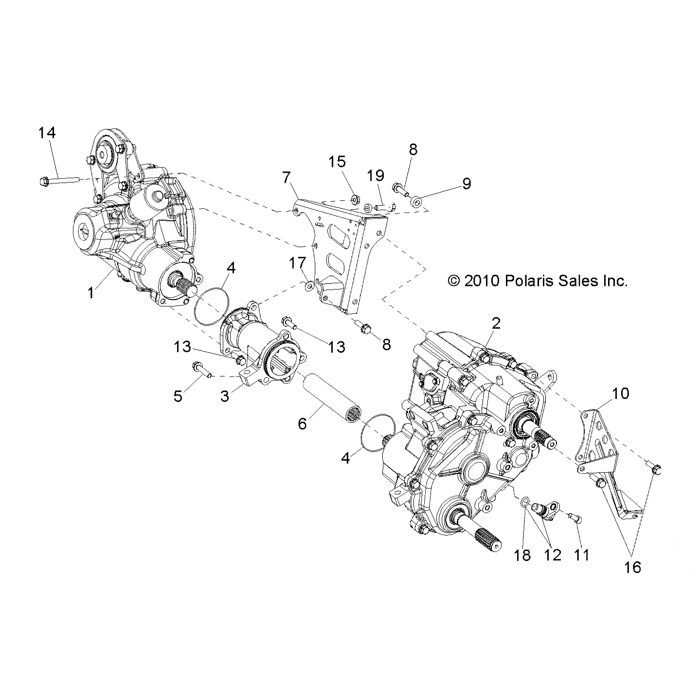 Complete Differential Gearcase by Polaris 1332988 OEM Hardware P1332988 Off Road Express Drop Ship