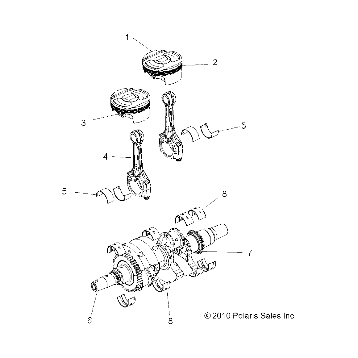 Connecting Rod Assembly, 129.45 by Polaris 3022893 OEM Hardware P3022893 Off Road Express