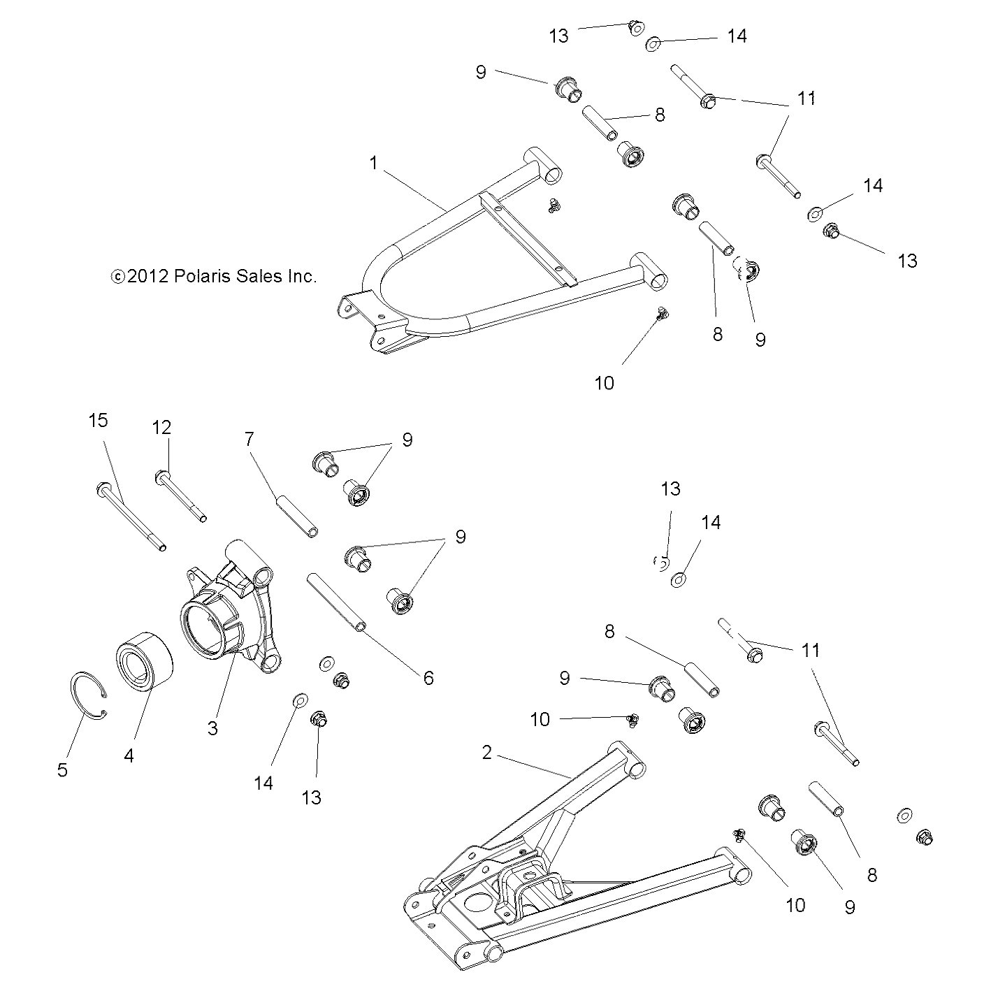 Control Arm Weld Rear Upper Left by Polaris 1018465-647 Offroad_OEM Hardware