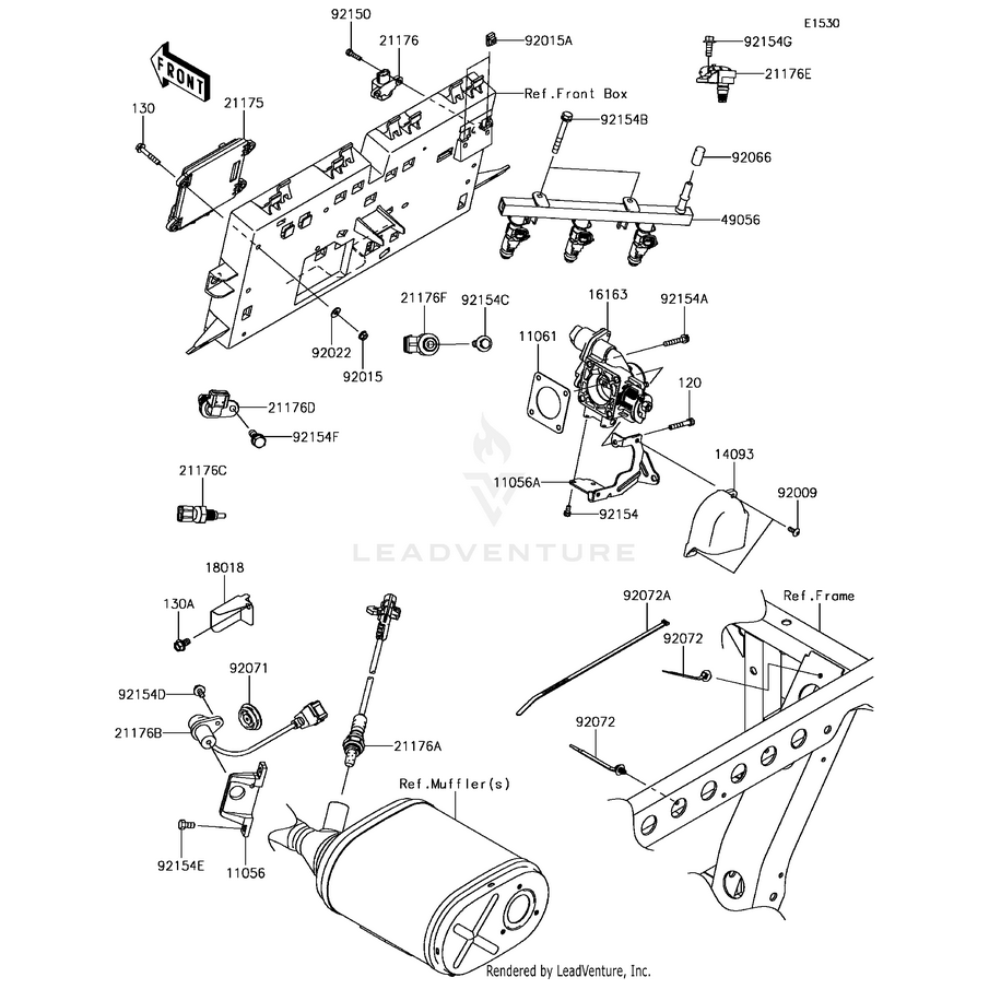 Control Unit-Electron by Kawasaki 21175-0893 OEM Hardware 21175-0893 Off Road Express Peach St