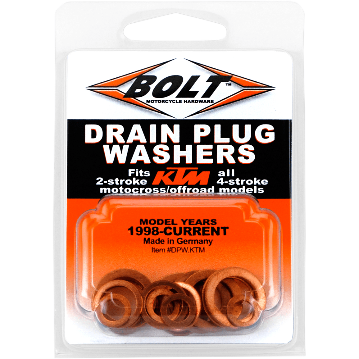 Copper Drain Plug Washer Set By Bolt DPW.KTM Oil Drain Plug Washer 0920-0154 Parts Unlimited