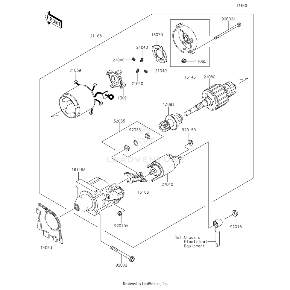 Cover-Assembly,End by Kawasaki 16146-7016 OEM Hardware 16146-7016 Off Road Express Peach St