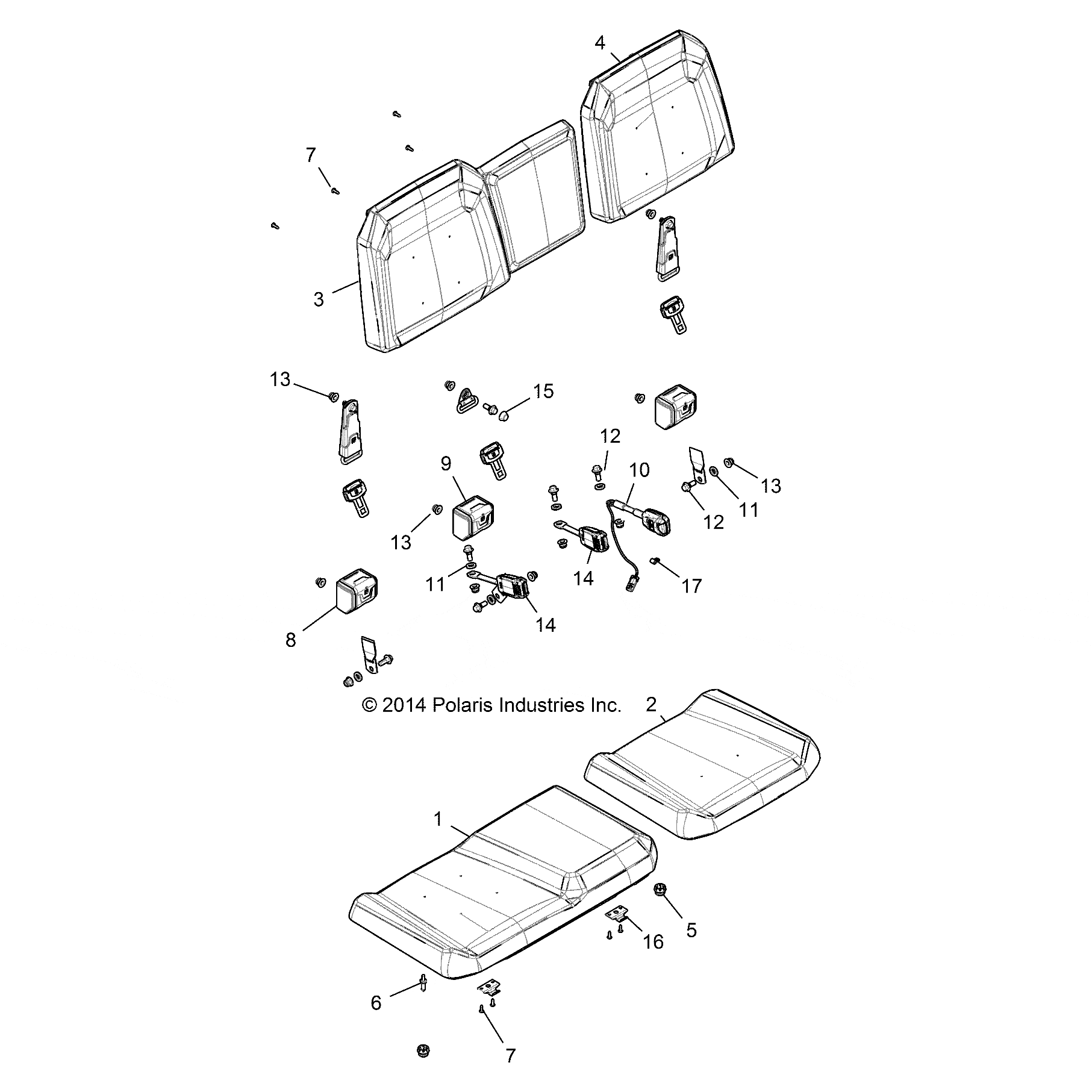 Covering-Back 40,Blk/Blue Fire by Polaris 2685898 OEM Hardware P2685898 Off Road Express