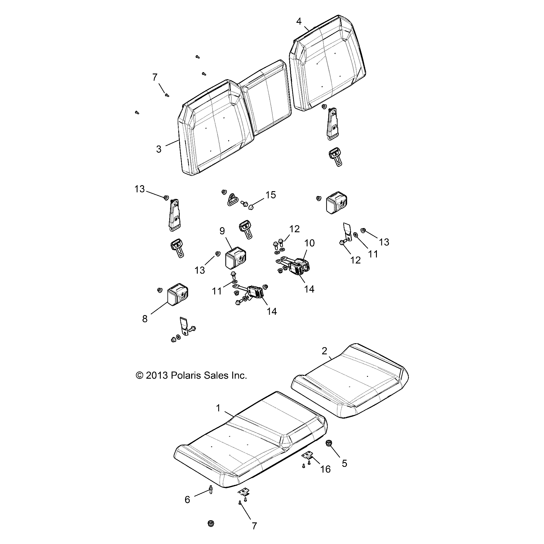 Covering-Btm 60,Blk Wv/Red/Wht by Polaris 2685915 OEM Hardware P2685915 Off Road Express