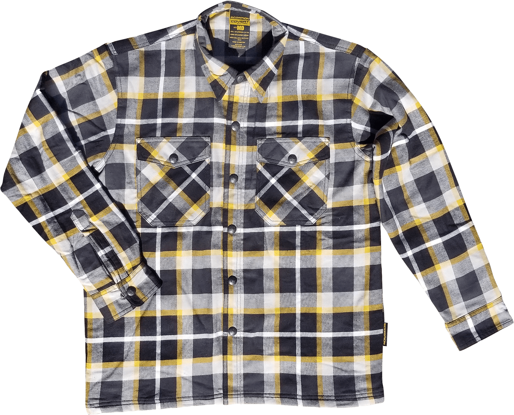 Western Powersports Jacket White/Yellow / 2X Covert Flannel By Scorpion Exo 13803-7