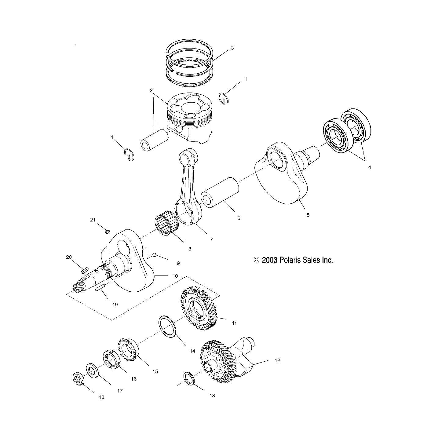 Crankshaft-1 by Polaris 3089282 OEM Hardware P3089282 Off Road Express