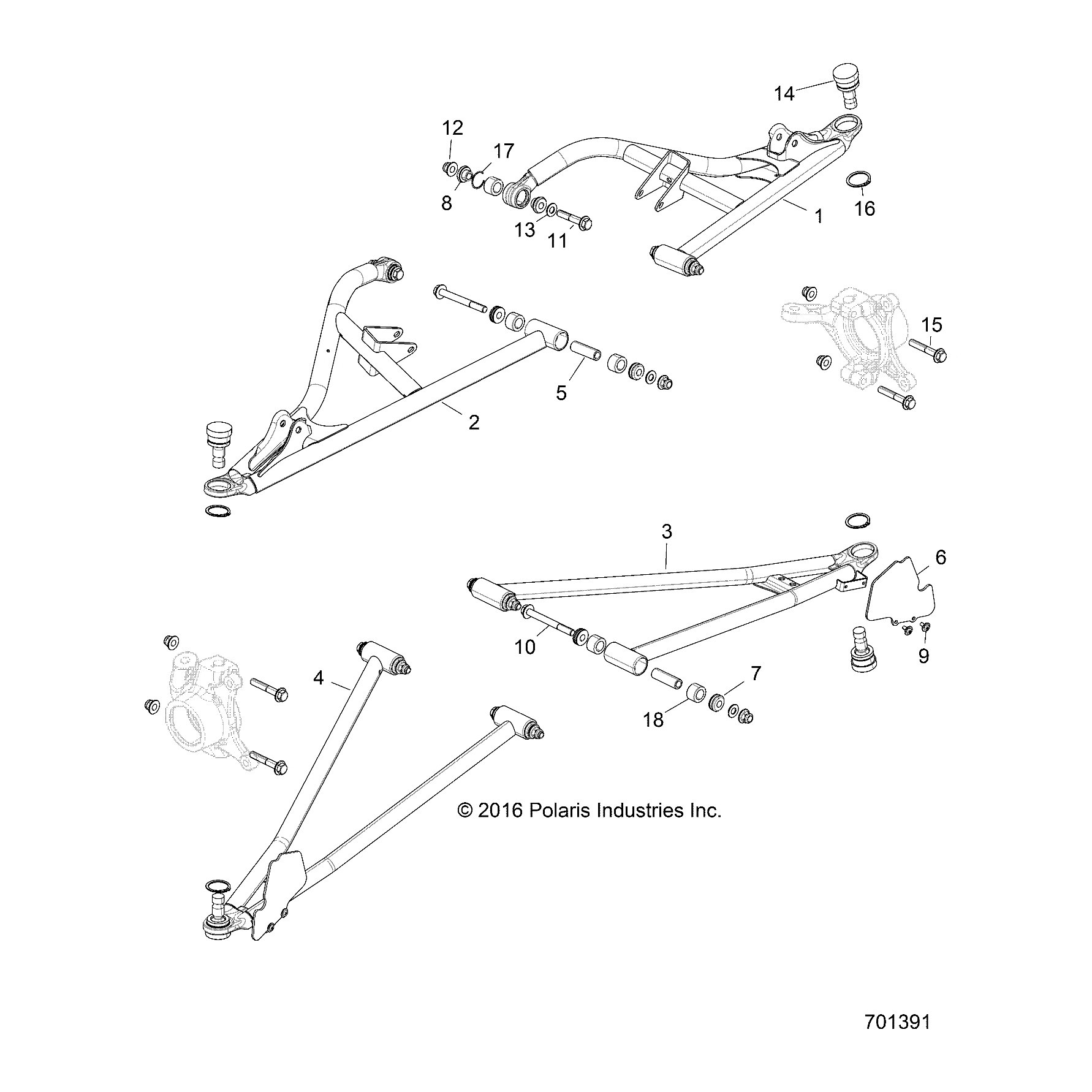 Ctrl Arm Frt Lower Rht Hand Ind S by Polaris 1021481-737 OEM Hardware P1021481-737 Off Road Express