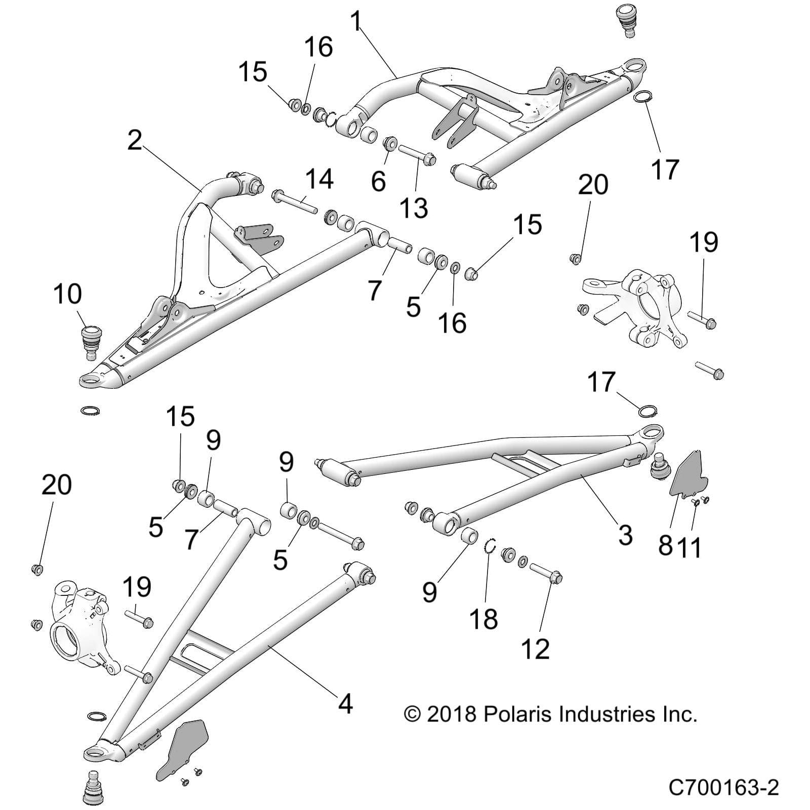 Ctrl Arm Frt Upper Lft Side Pol B by Polaris 1024460-751 OEM Hardware P1024460-751 Off Road Express