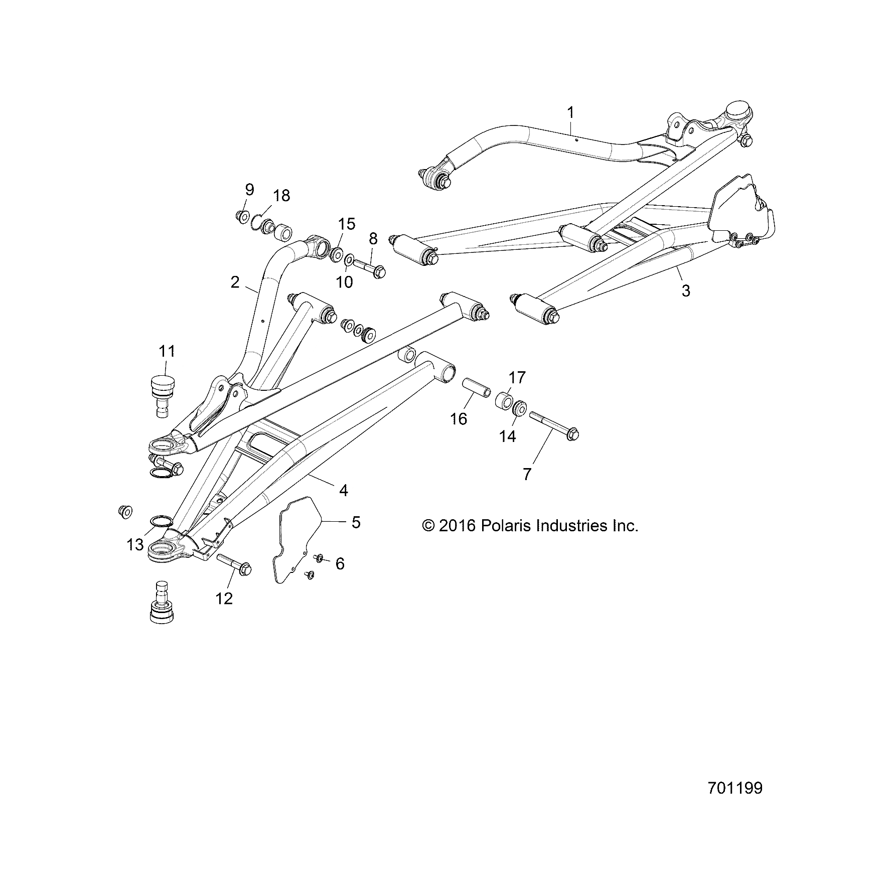 Ctrl Arm Weld Frt Lower Lft Ind S by Polaris 1025139-737 OEM Hardware P1025139-737 Off Road Express