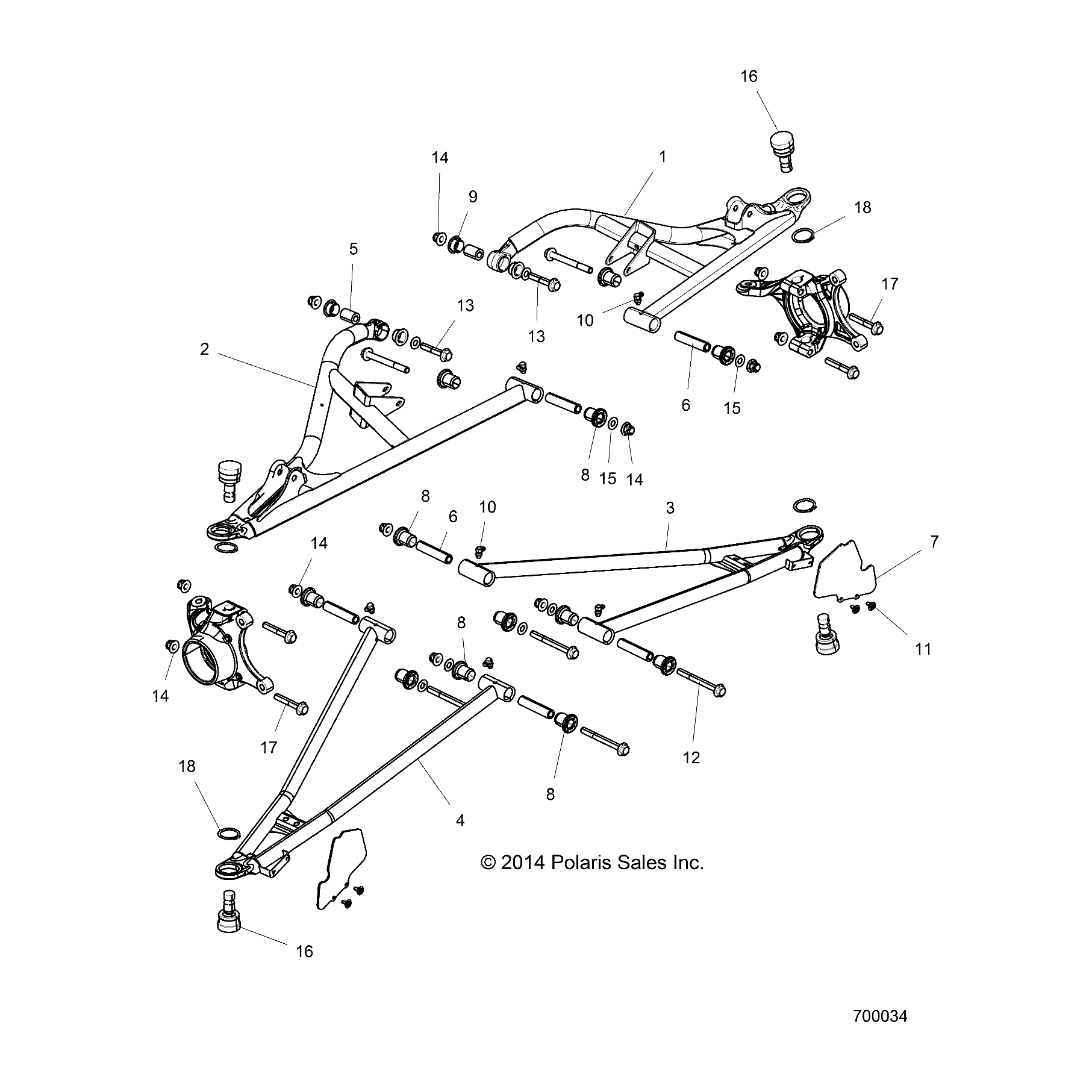 Ctrl Arm Weld Frt Upper Rht 64 Ve by Polaris 1021941-689 OEM Hardware P1021941-689 Off Road Express