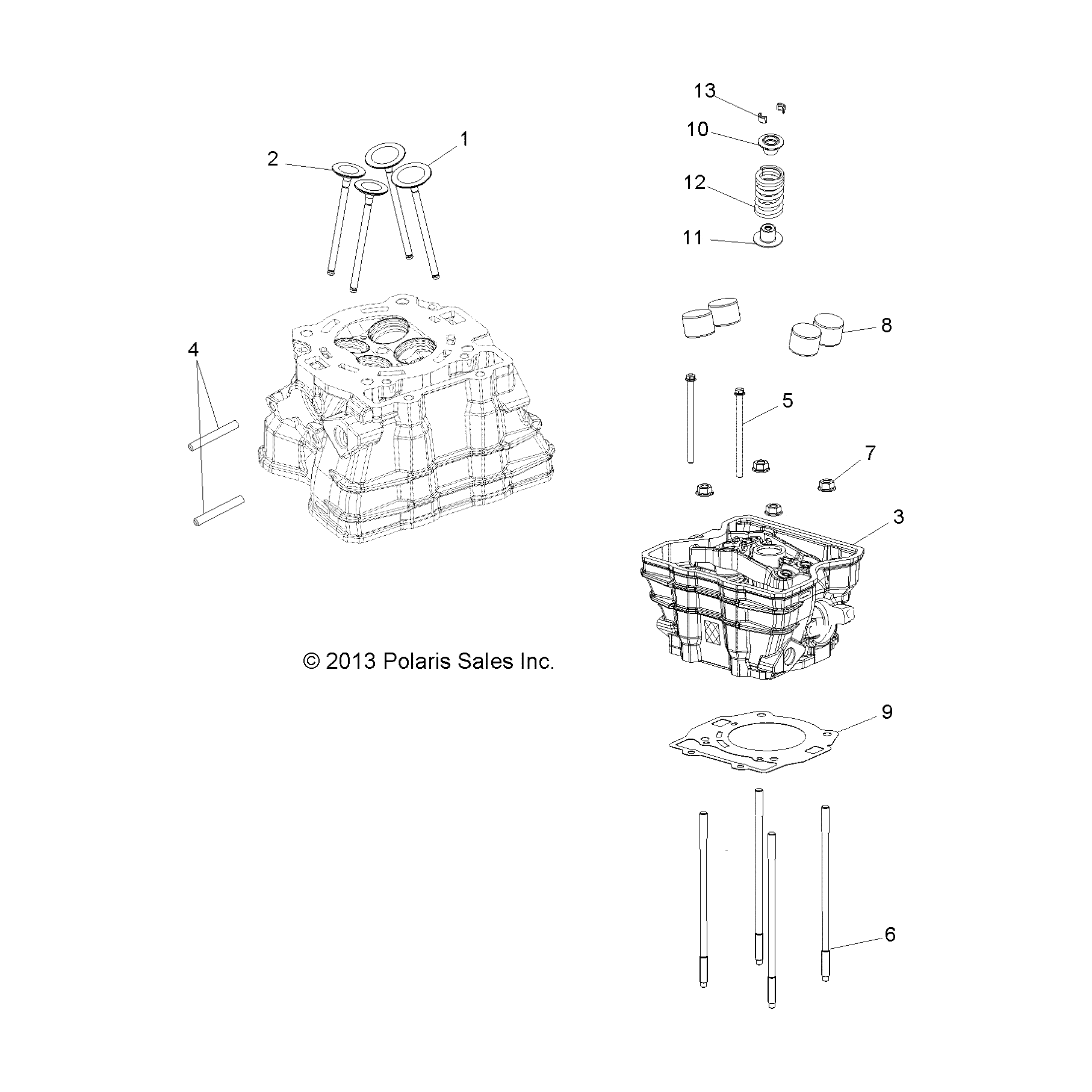 Cylinder Head Assembly by Polaris 3022407 OEM Hardware P3022407 Off Road Express Drop Ship