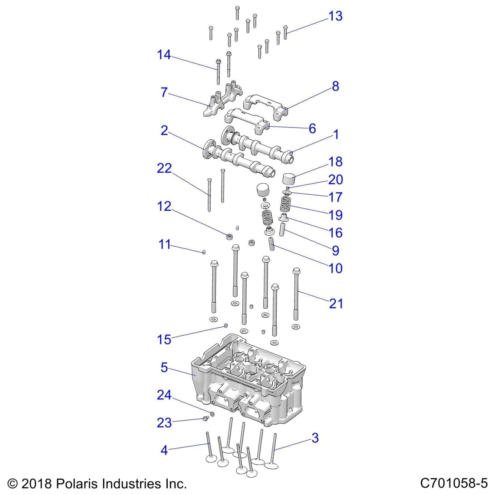 Cylinder Head Assembly by Polaris 3023237 OEM Hardware P3023237 Off Road Express Drop Ship