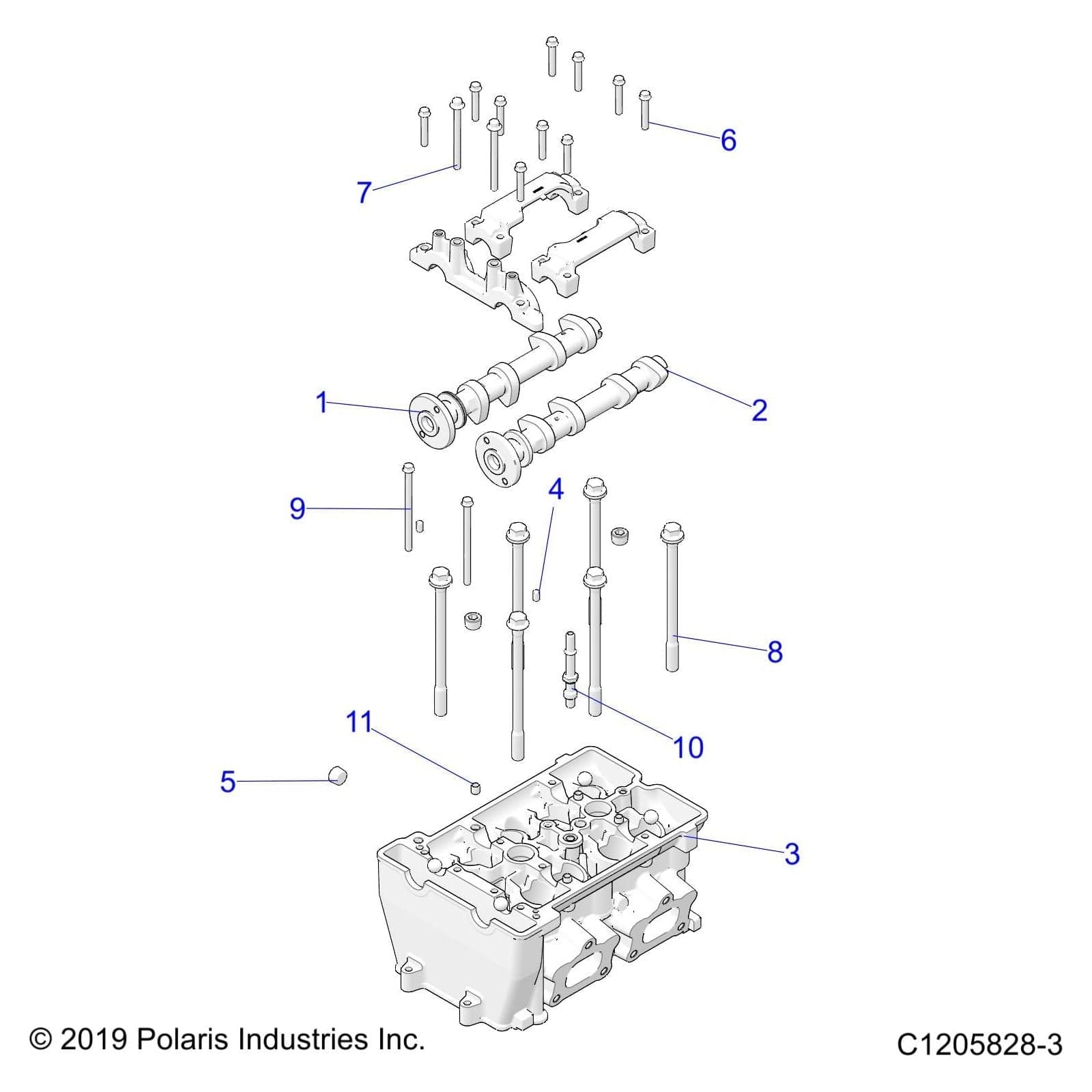 Cylinder Head Assembly by Polaris 3023564 OEM Hardware P3023564 Off Road Express Drop Ship