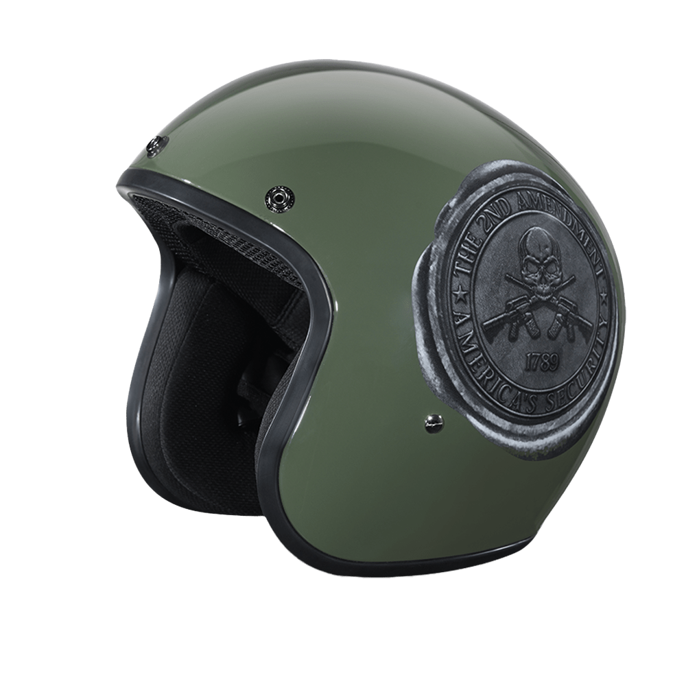 Daytona Helmets Open Face 3/4 Helmet XL / 2nd Amendment Seal D.O.T. Daytona Cruiser Helmet by Daytona Helmets DC6-1789-XL