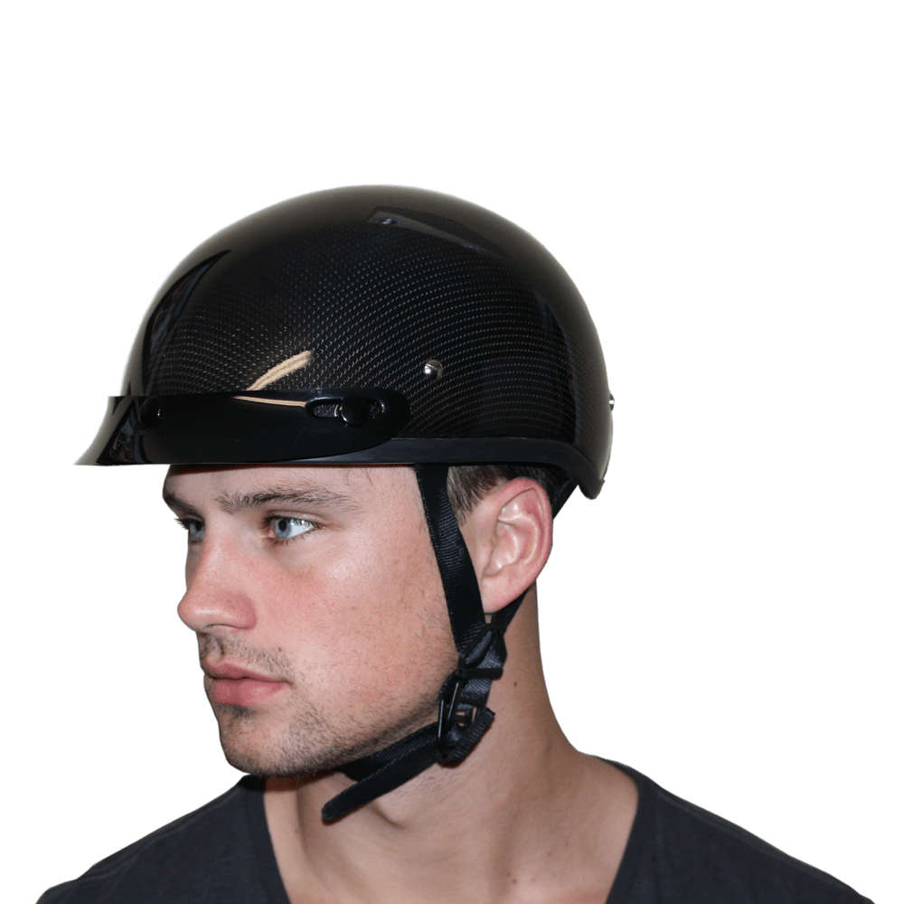 daytona skull cap motorcycle helmets Daytona Skull Cap Helmet Grey Carbon Fiber (Size: 2XL)