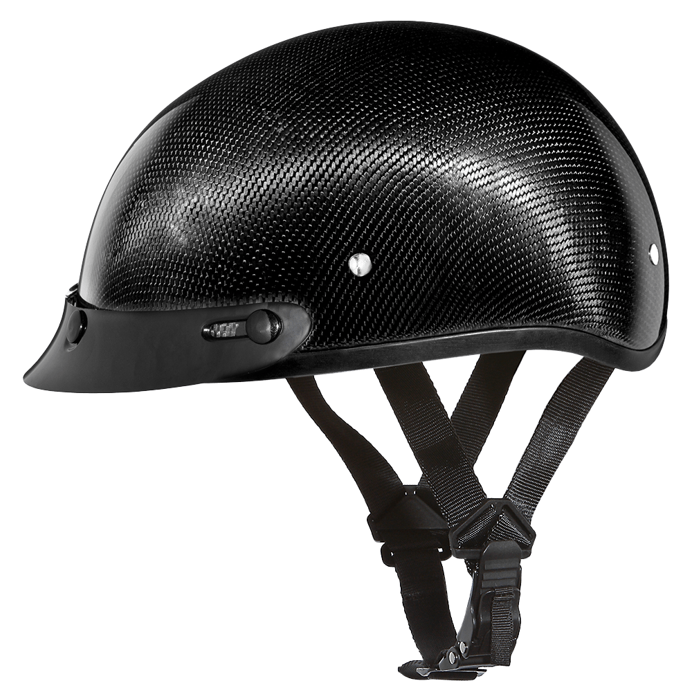 D.O.T. Daytona Skull Cap Helmet- Grey Carbon Fiber by Daytona Helmets D2-G-2XS Half Helmet