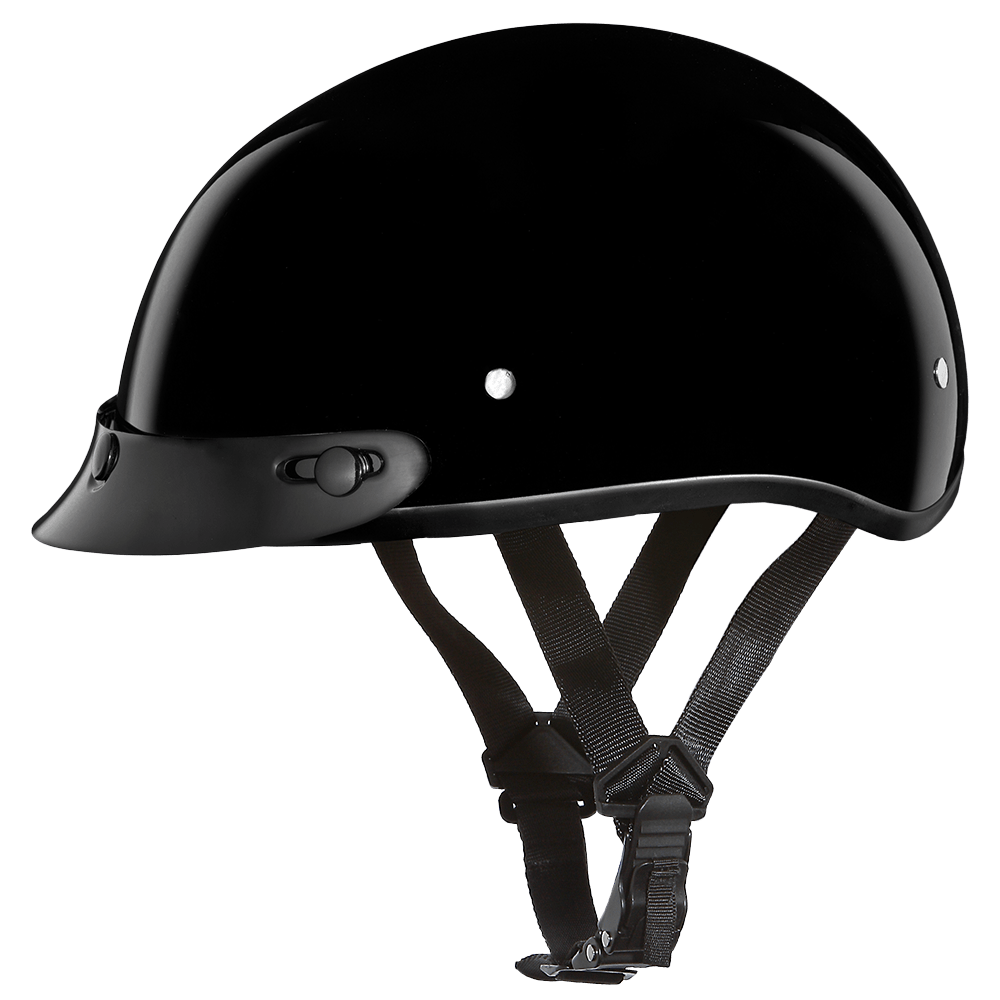 Daytona Helmets Half Helmet S D.O.T. Daytona Skull Cap Helmet Jr.- Hi-Gloss Black by Daytona Helmets CD1-A-S