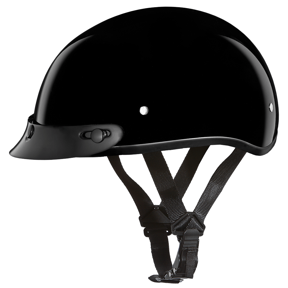 D.O.T. Daytona Skull Cap Helmet Jr.- Hi-Gloss Black by