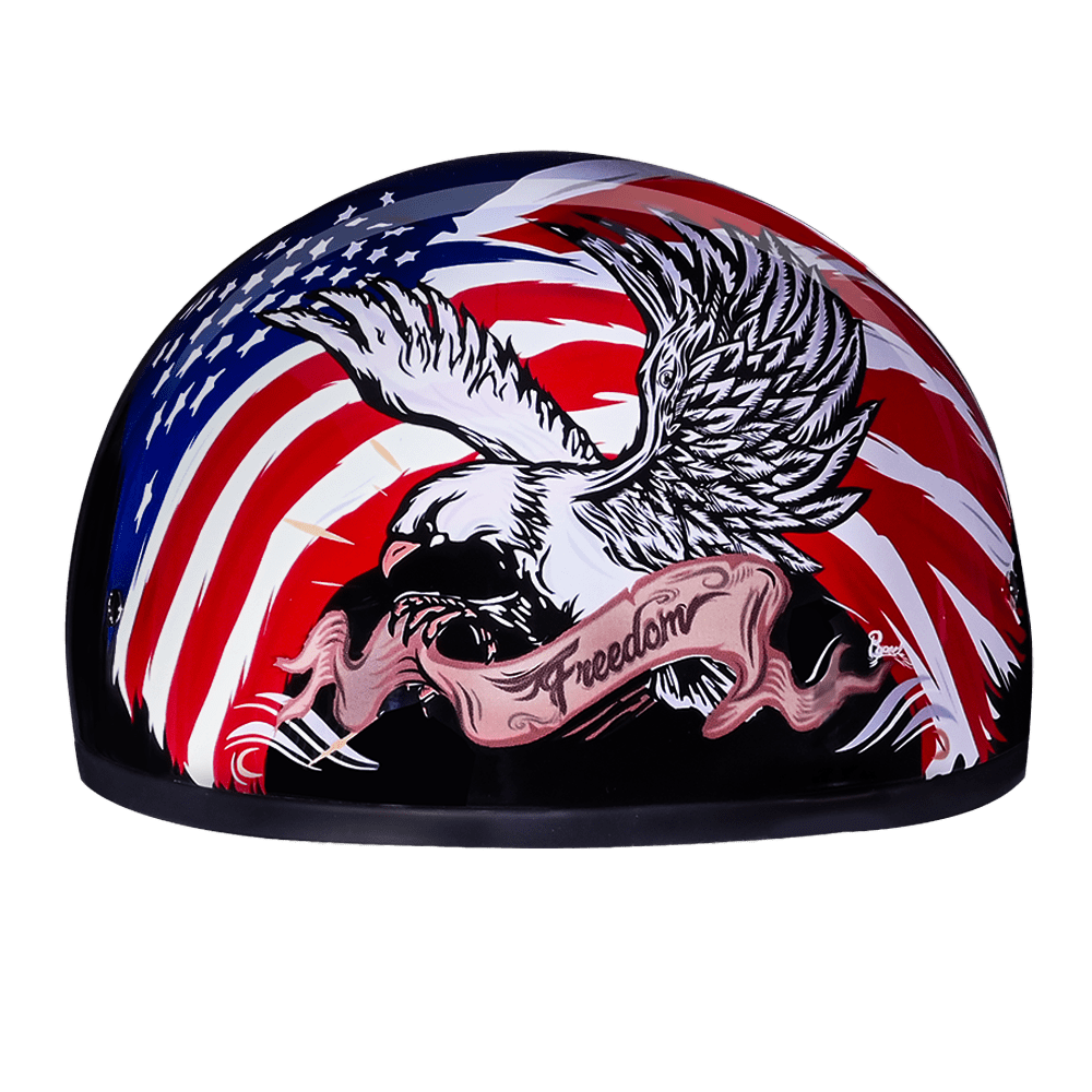 D.O.T. Daytona Skull Cap Helmet- W/ Freedom 2.0 by Daytona Helmets D6-FR2-2XS Half Helmet