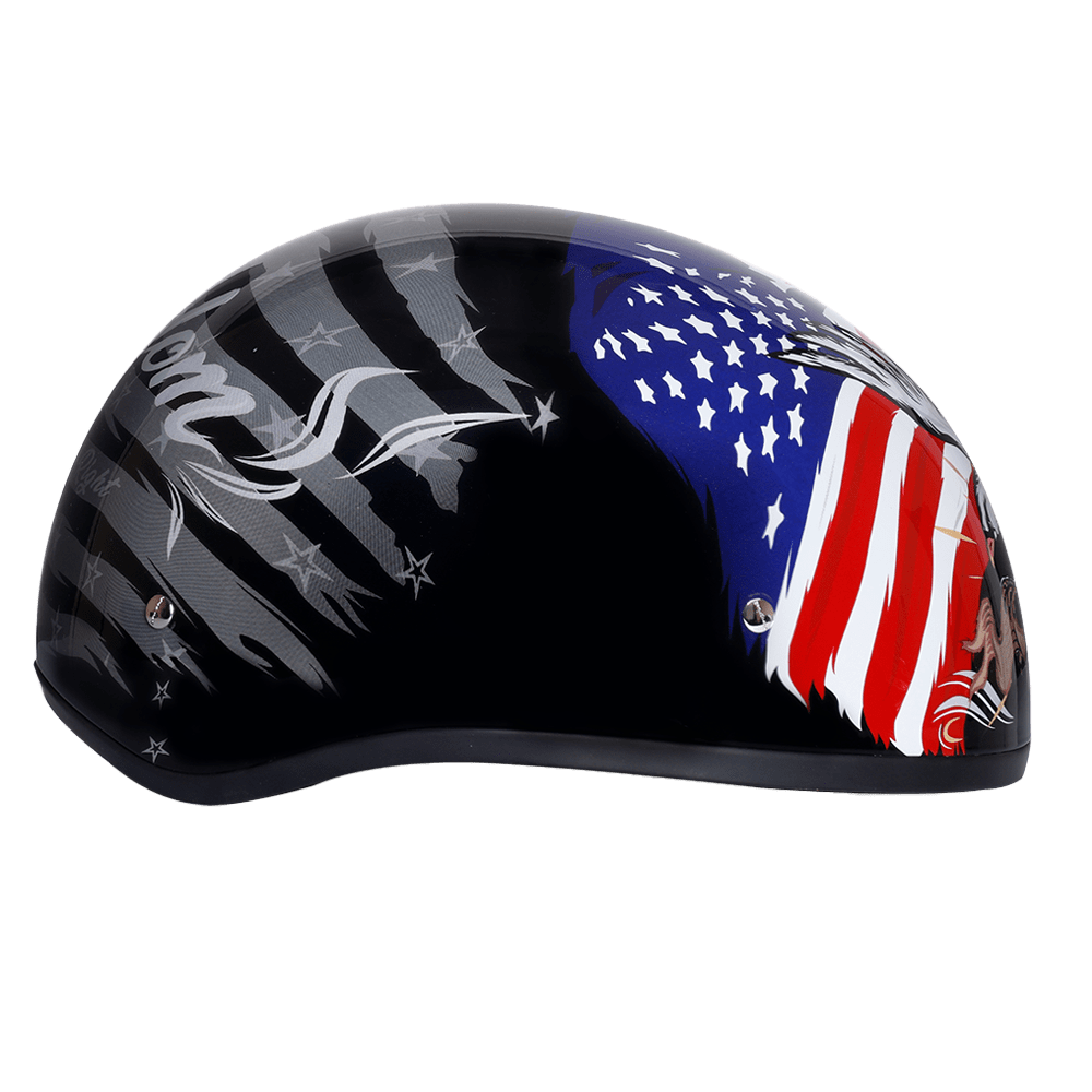 Daytona Helmets Half Helmet L D.O.T. Daytona Skull Cap Helmet- W/ Freedom 2.0 by Daytona Helmets D6-FR2-L