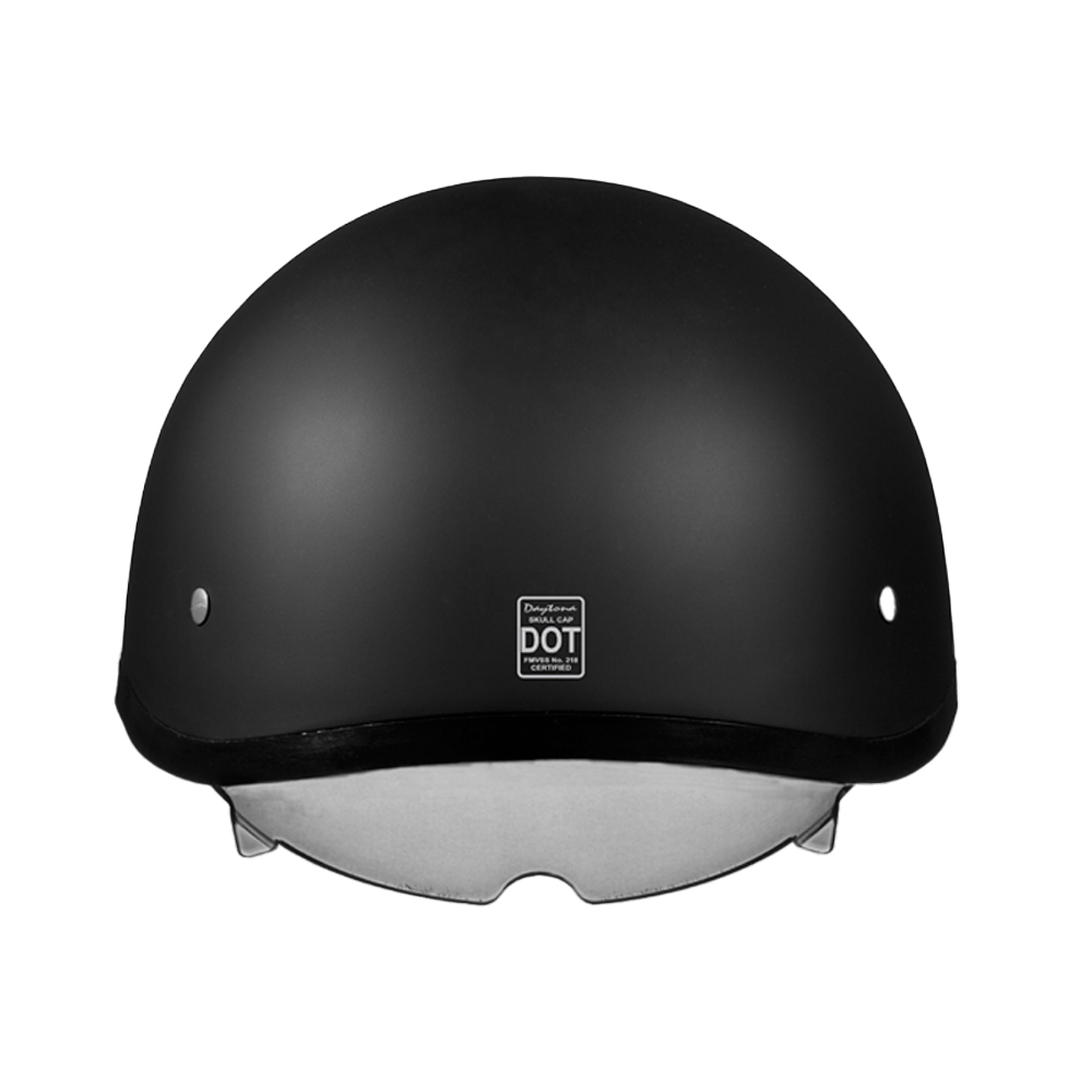 Daytona Helmets Half Helmet M D.O.T. Daytona Skull Cap Helmet W/ Inner Shield- Dull Black by Daytona Helmets DS8-B-M