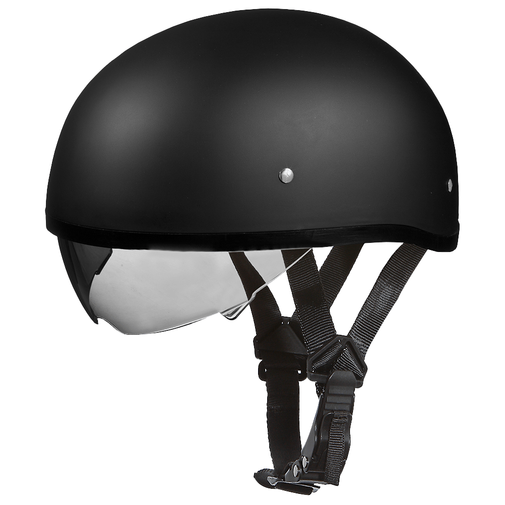 Daytona Helmets Half Helmet XS D.O.T. Daytona Skull Cap Helmet W/ Inner Shield- Dull Black by Daytona Helmets DS8-B-XS