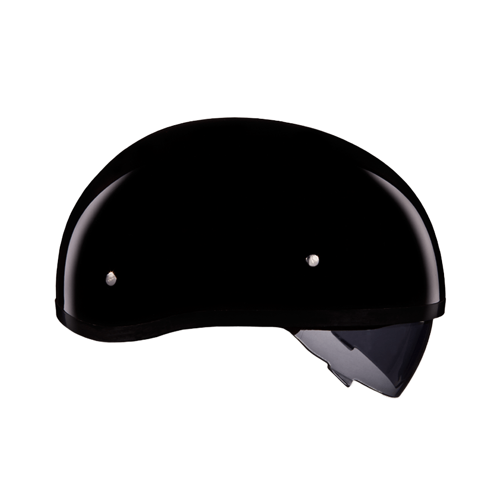 Daytona Helmets Half Helmet L D.O.T. Daytona Skull Cap Helmet W/ Inner Shield- Hi-Gloss Black by Daytona Helmets DS8-A-L