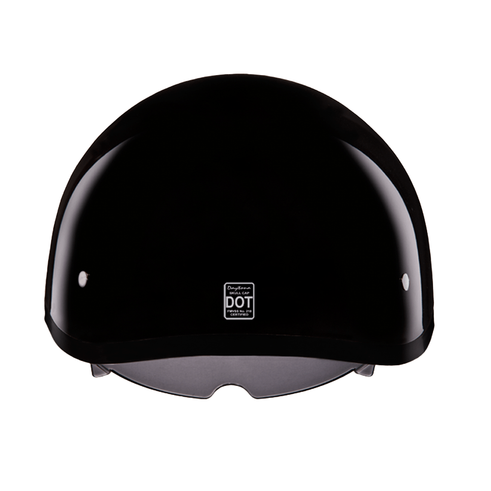 Daytona Helmets Half Helmet M D.O.T. Daytona Skull Cap Helmet W/ Inner Shield- Hi-Gloss Black by Daytona Helmets DS8-A-M