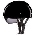 D.O.T. Daytona Skull Cap Helmet W/ Inner Shield- Hi-Gloss Black by Daytona Helmets